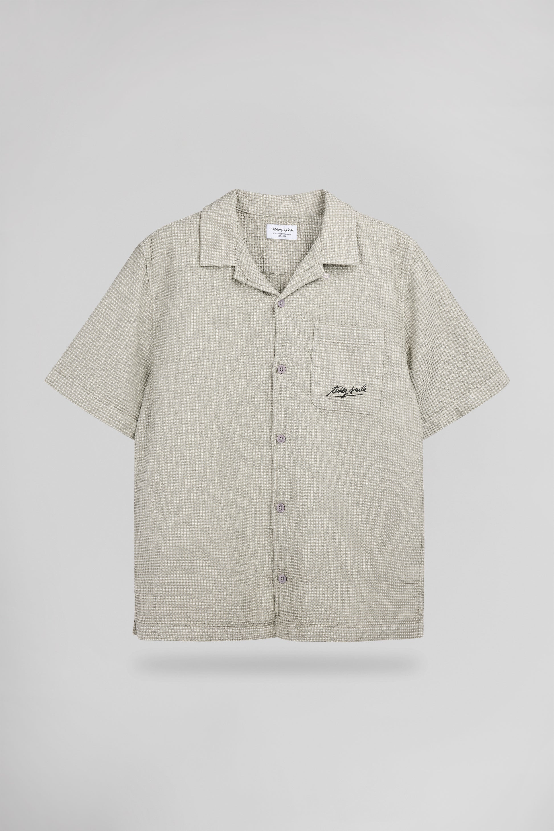 Chemise décontractée C-ELVIS MC BLEACH KAKI - Teddy Smith