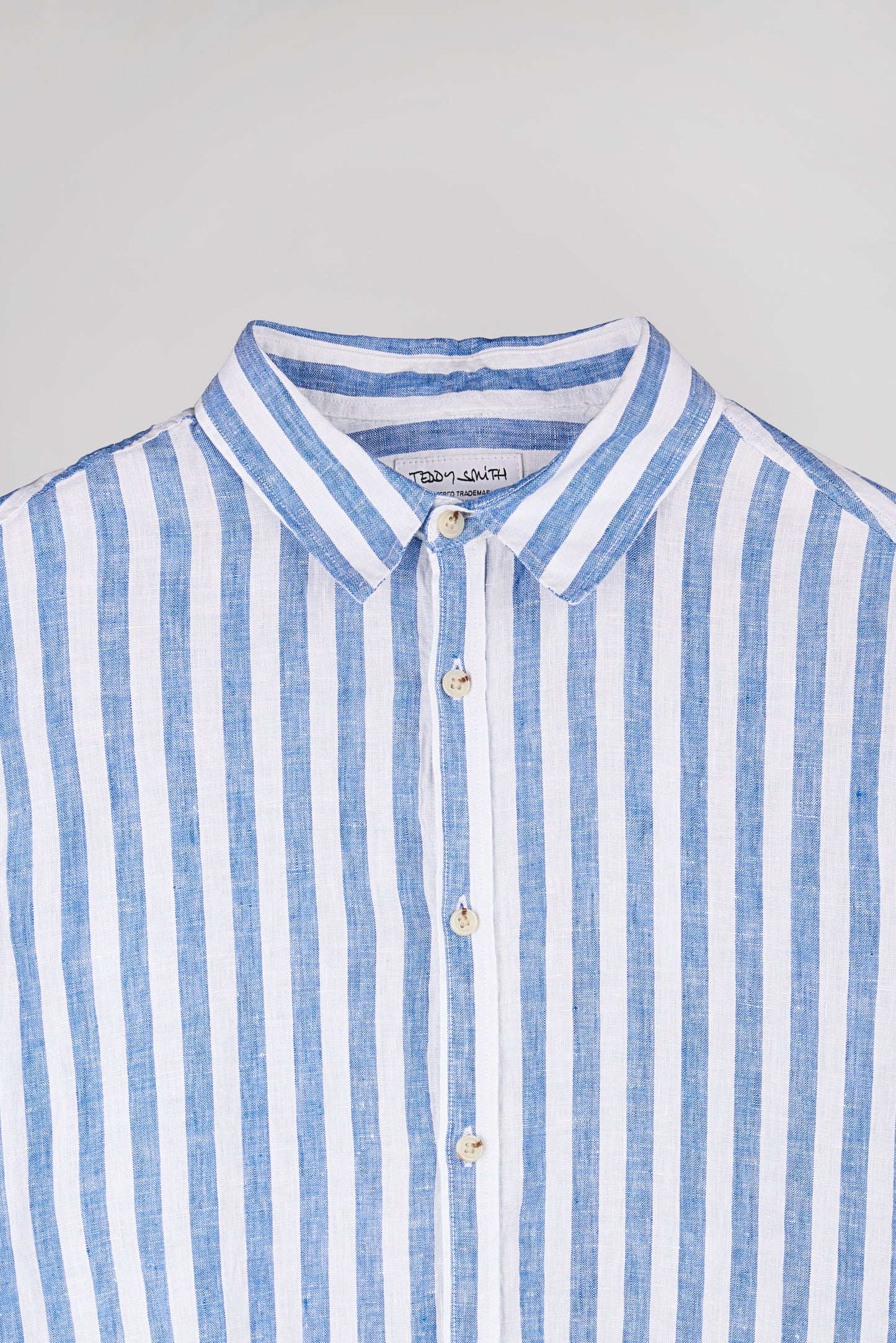 Chemise C-LINEN STRIPE INTENSE BLUE - Teddy Smith