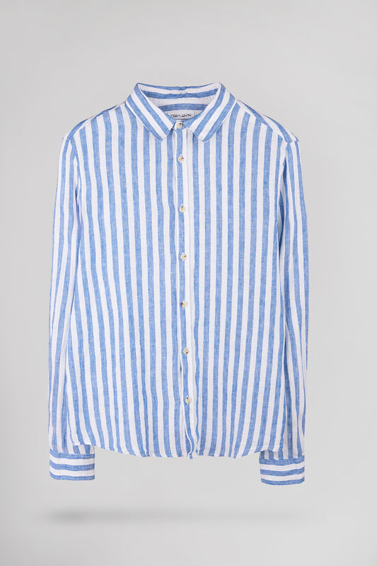 Achat Chemise C-LINEN STRIPE INTENSE BLUE - Teddy Smith