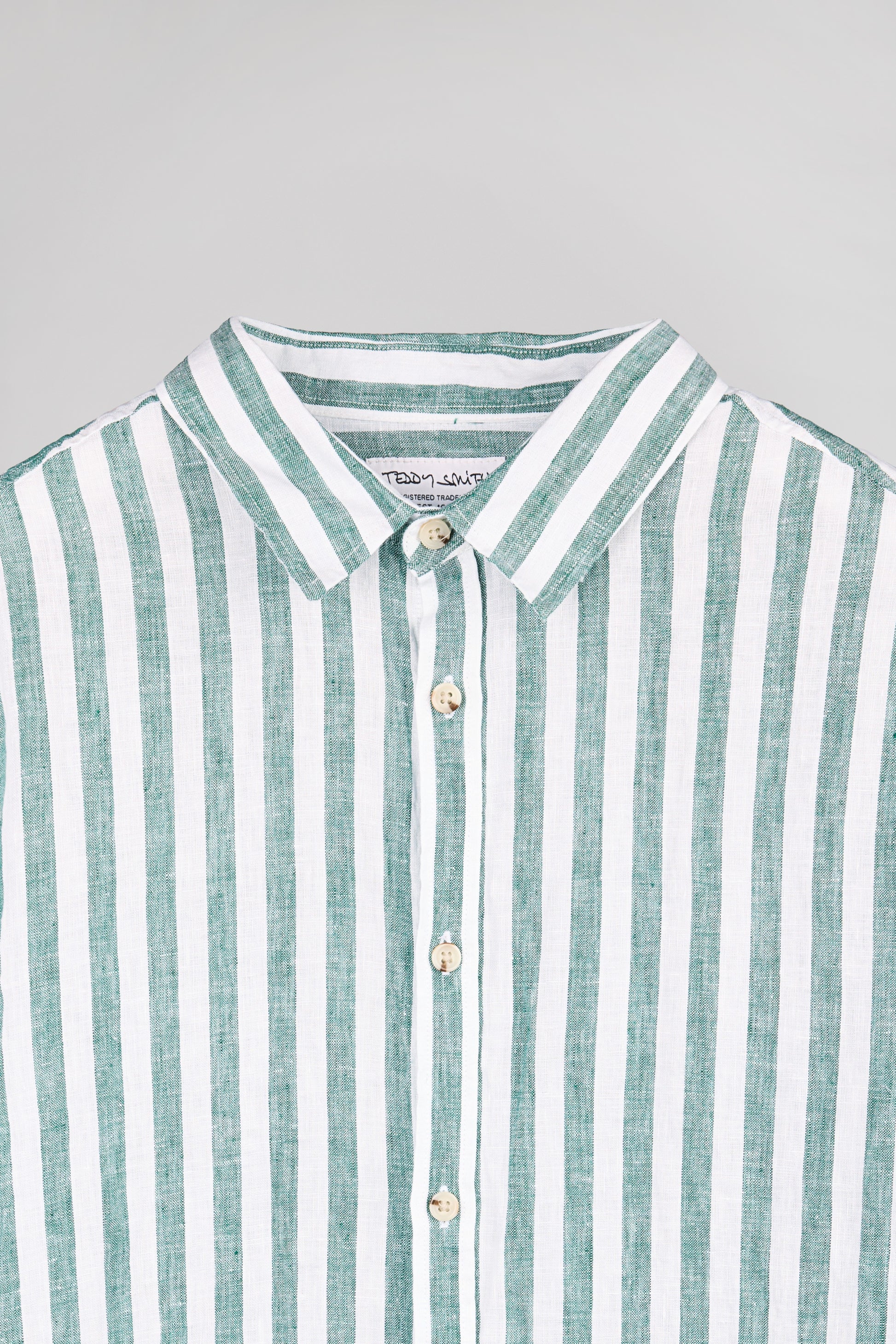 Chemise C-LINEN STRIPE FOREST GREEN - Teddy Smith