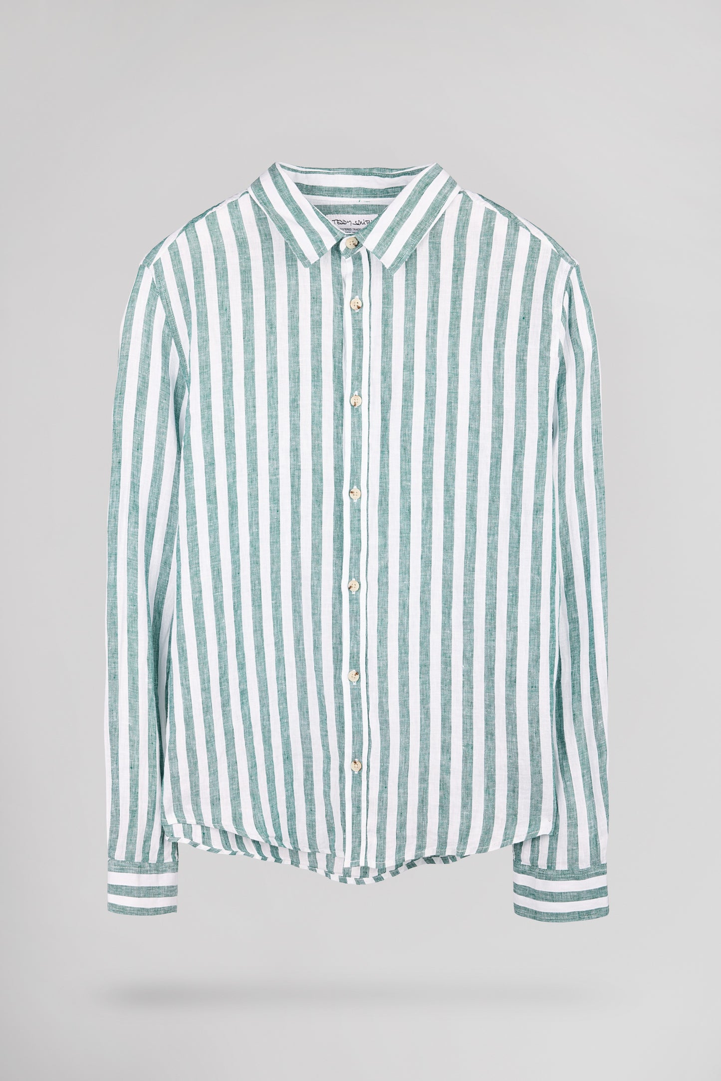 Chemise C-LINEN STRIPE FOREST GREEN - Teddy Smith