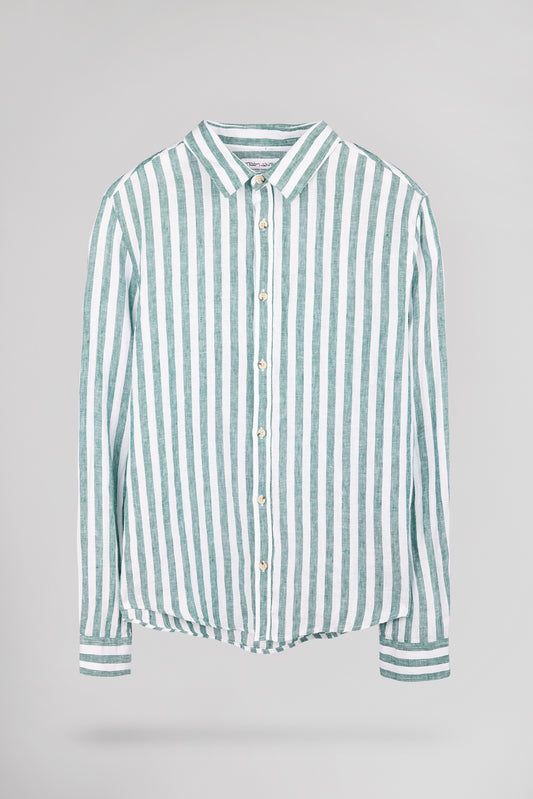 Achat Chemise C-LINEN STRIPE FOREST GREEN - Teddy Smith