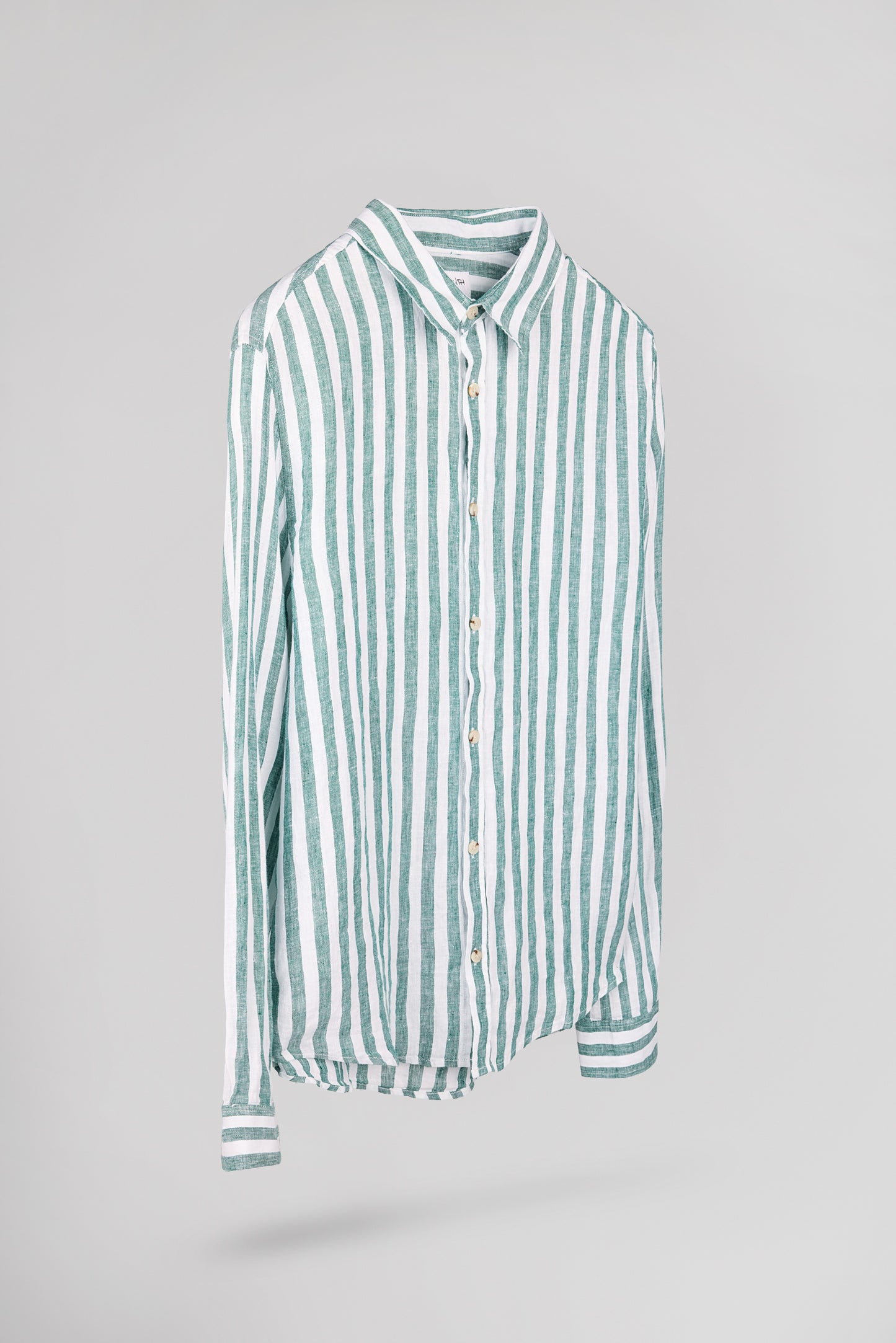 Chemise C-LINEN STRIPE FOREST GREEN - Teddy Smith
