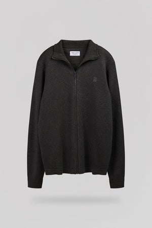 Gilet zippé col montant G-ETTORE 2 MELANGE BLACK - Teddy Smith