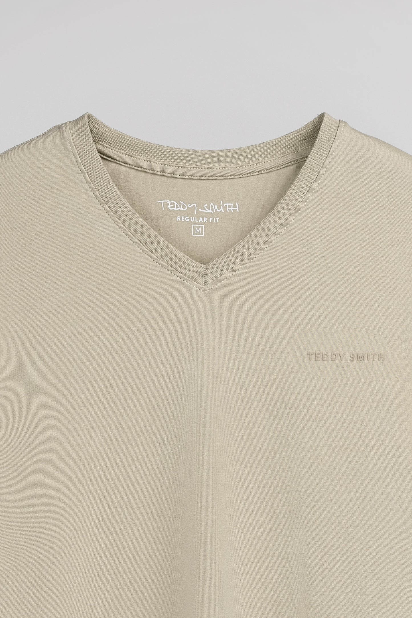 T-shirt col V TAWAX 2 MC SOFT GREGE - Teddy Smith