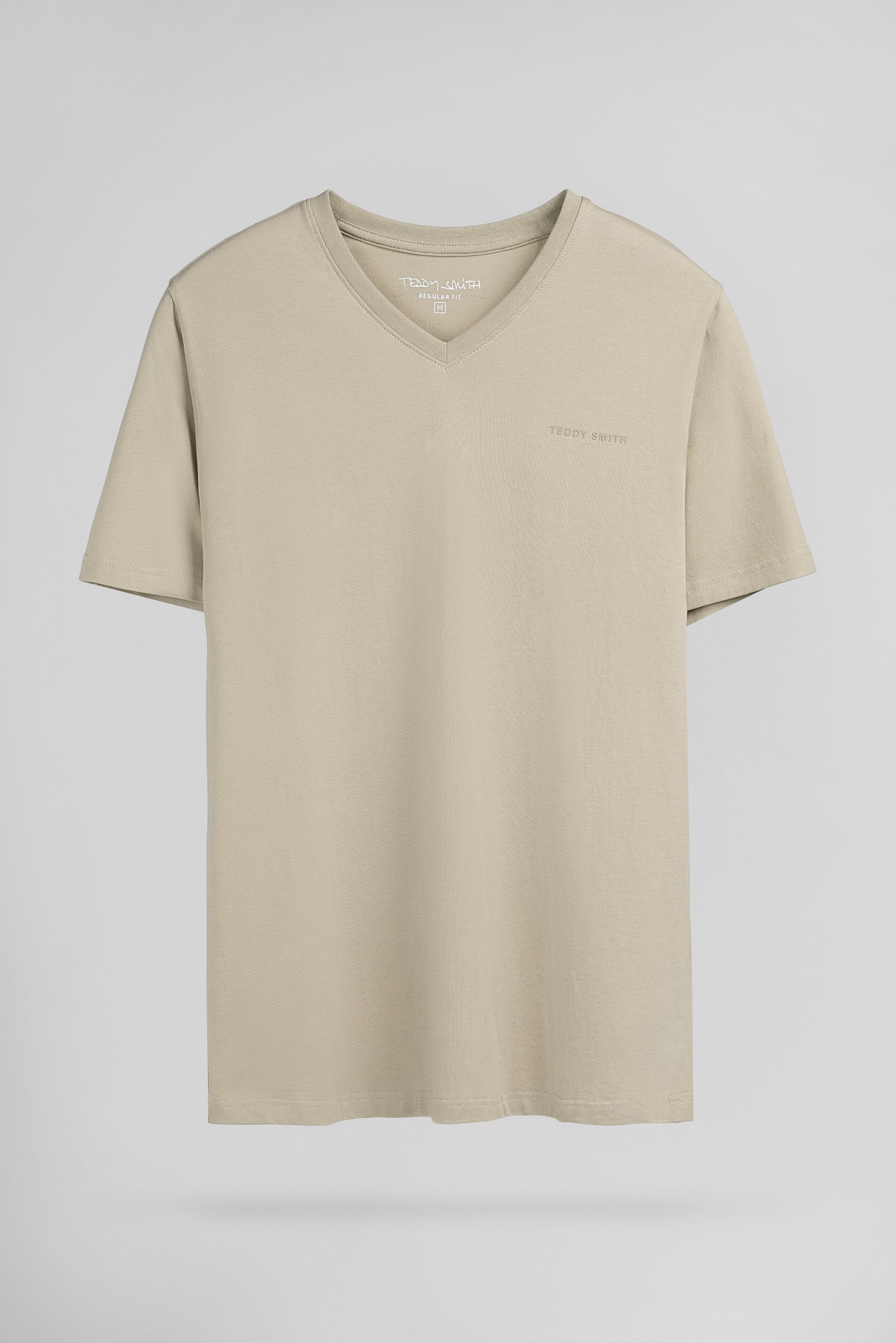 T-shirt col V TAWAX 2 MC SOFT GREGE - Teddy Smith
