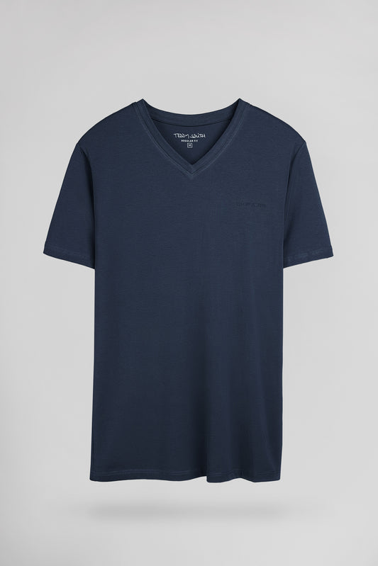Achat T-shirt col V TAWAX 2 MC TOTAL NAVY - Teddy Smith