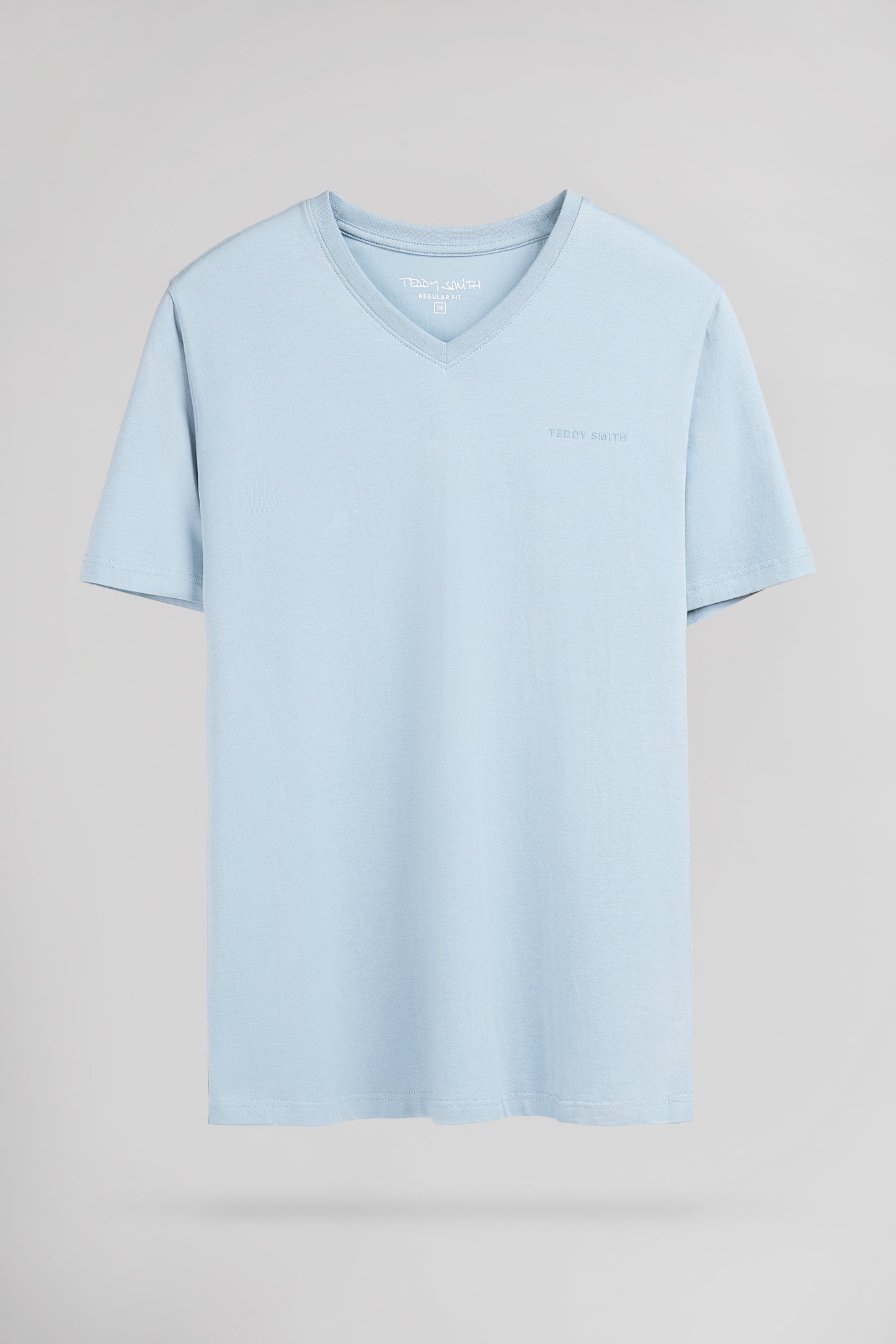T-shirt col V TAWAX 2 MC PASTEL BLUE - Teddy Smith