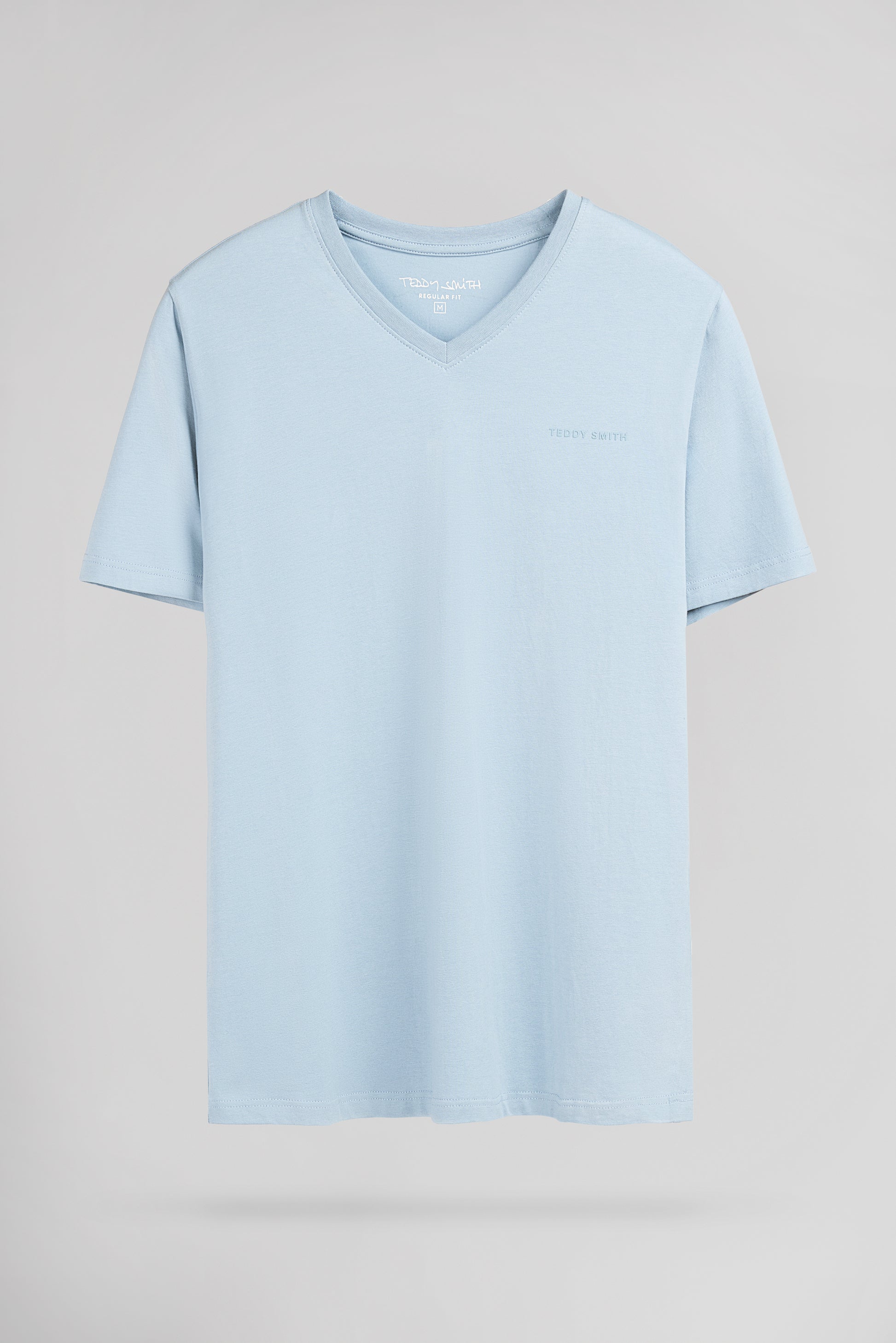 T-shirt col V TAWAX 2 MC PASTEL BLUE - Teddy Smith