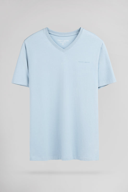 Achat T-shirt col V TAWAX 2 MC PASTEL BLUE - Teddy Smith