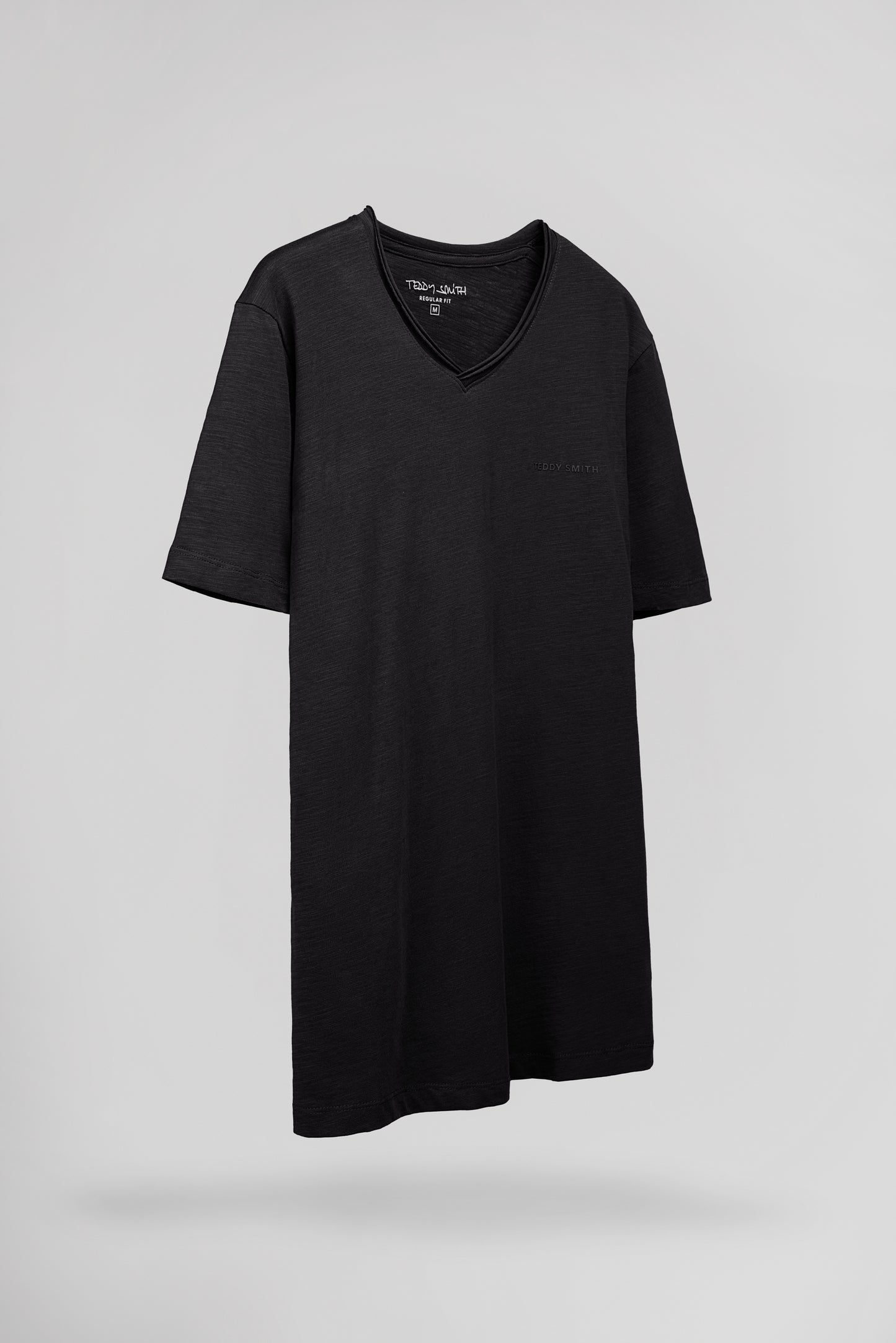 T-shirt col V T-GILDAS MC CHARBON - Teddy Smith
