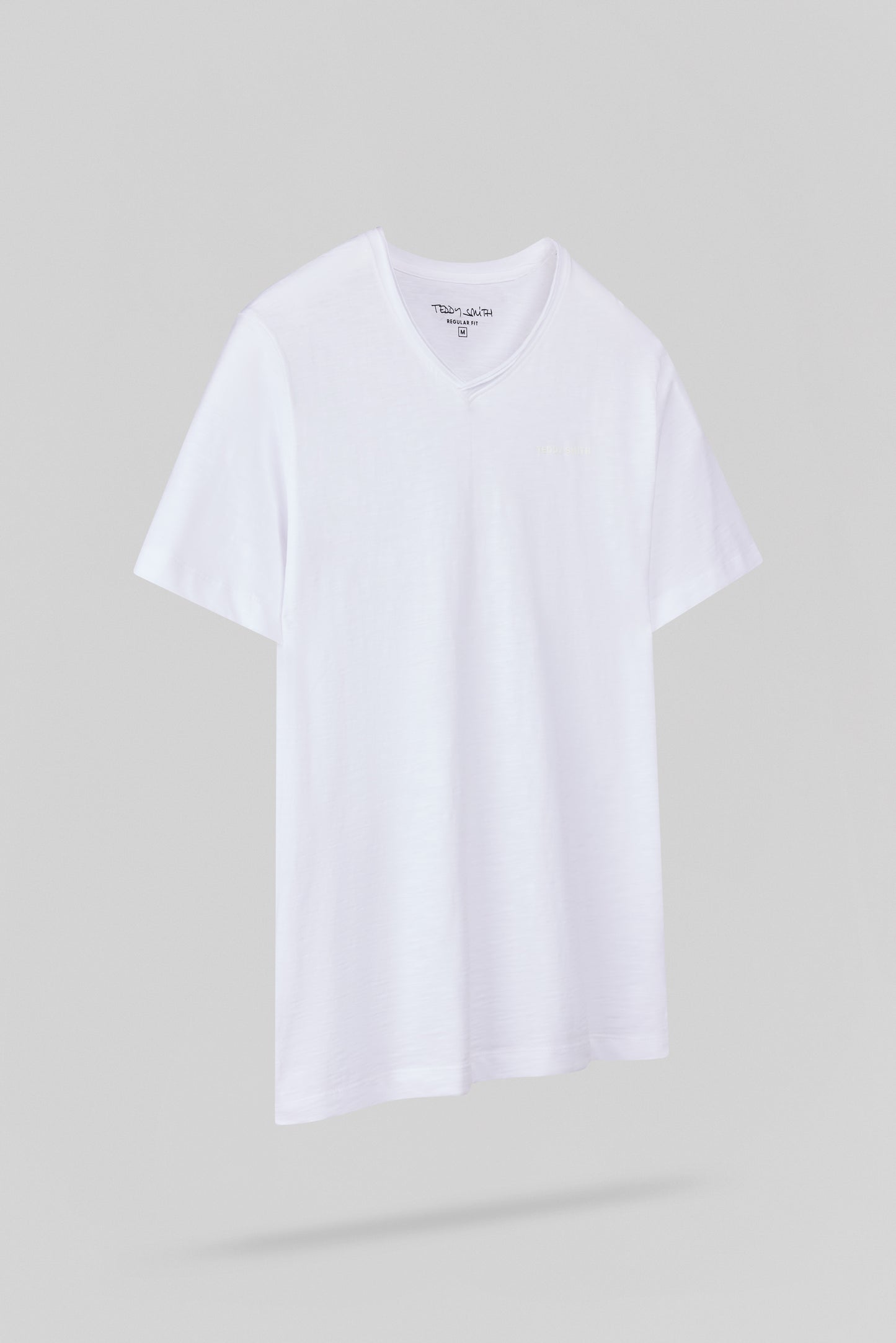 T-shirt col V T-GILDAS MC BLANC - Teddy Smith