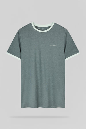 T-shirt col rond THE TEE 2 R MC VINTAGE KAKI CHINE - Teddy Smith