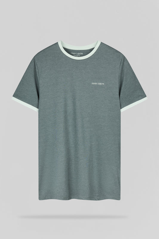 Achat T-shirt col rond THE TEE 2 R MC VINTAGE KAKI CHINE - Teddy Smith