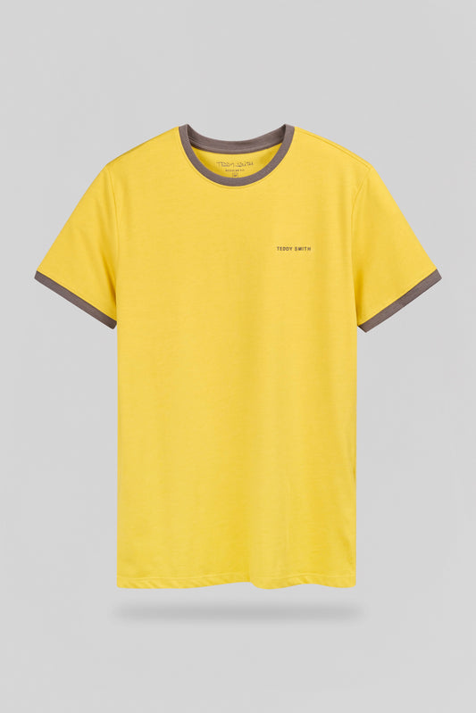 Achat T-shirt col rond THE TEE 2 R MC JAUNE OCRE CHINE - Teddy Smith