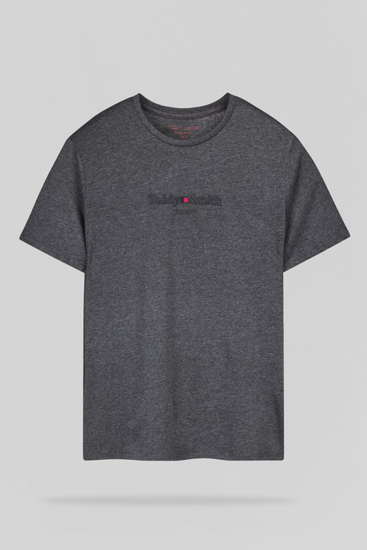 Achat T-shirt col rond T-JIM MC MELANGE BLACK - Teddy Smith