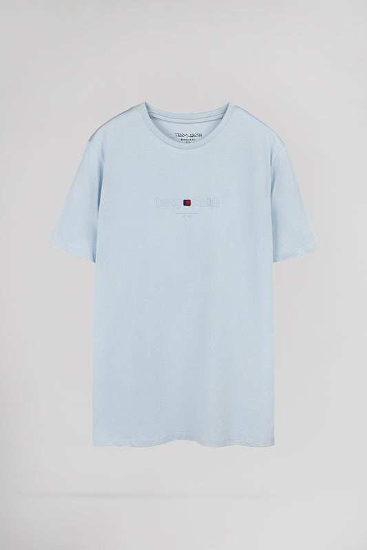 Achat T-shirt col rond T-JIM MC PASTEL BLUE - Teddy Smith