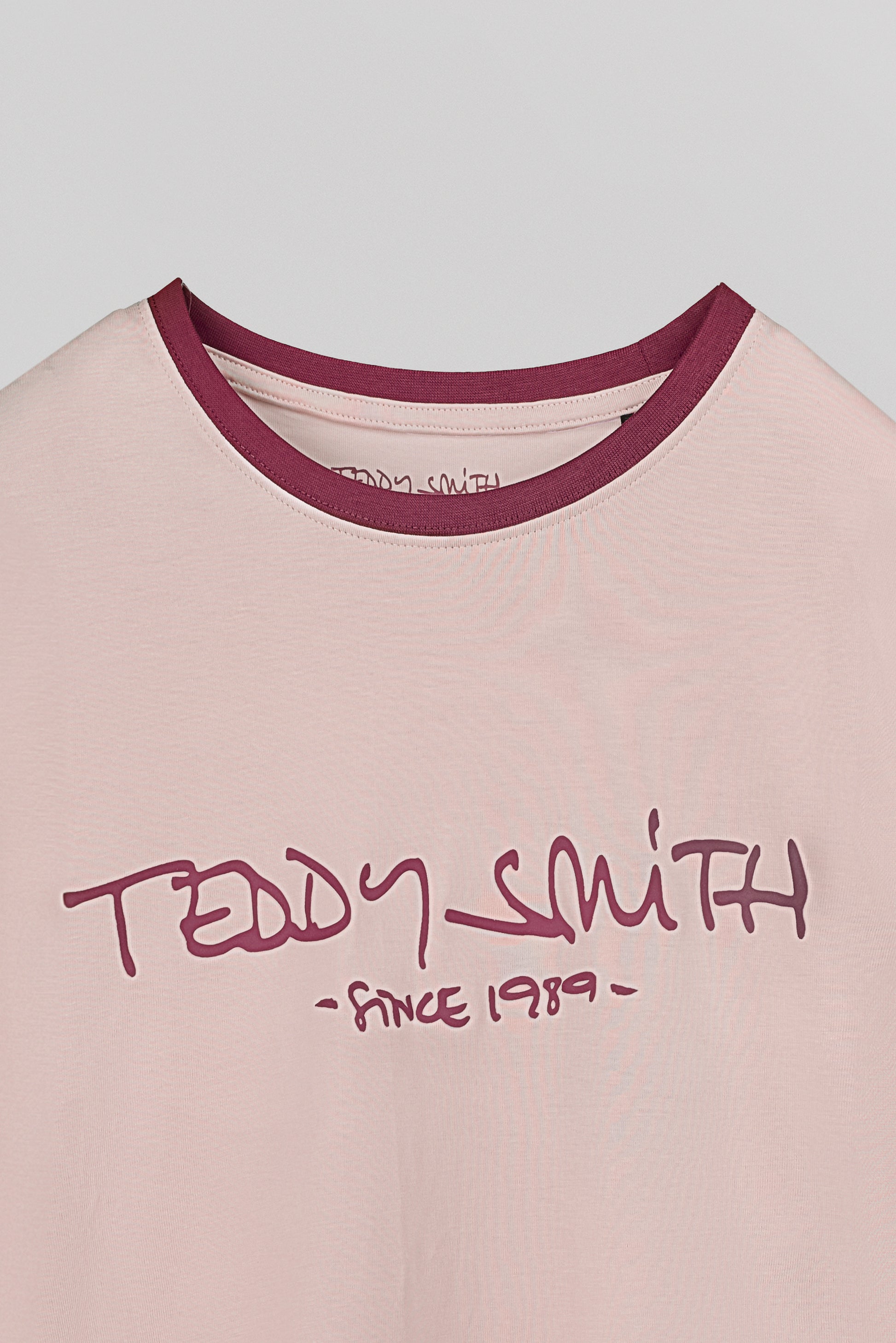T-shirt col rond TICLASS MC ROSE PASTEL - Teddy Smith