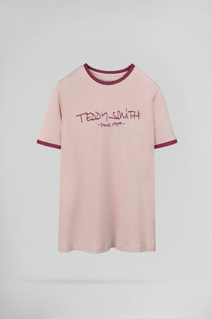 T-shirt col rond TICLASS MC ROSE PASTEL - Teddy Smith