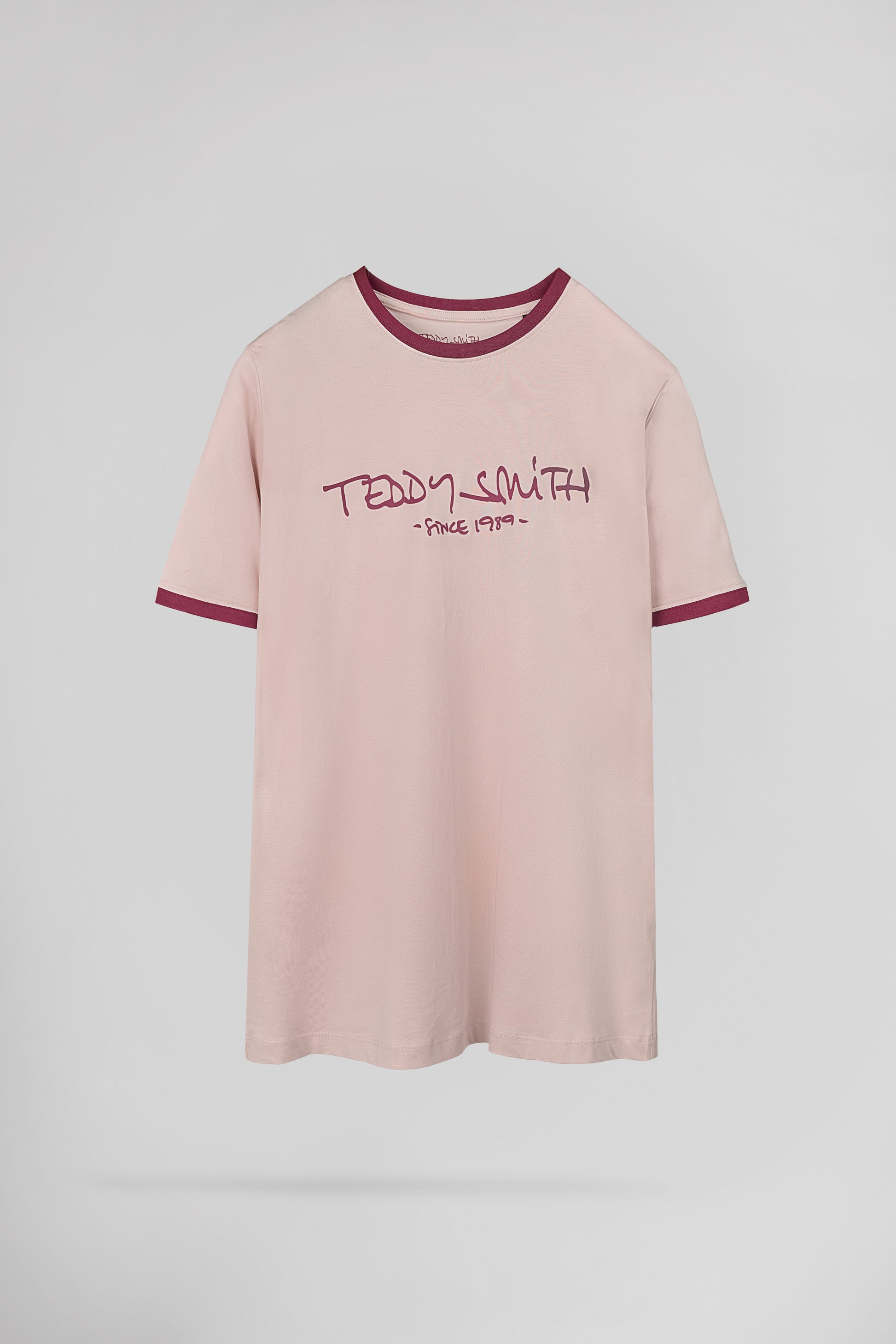 T-shirt col rond TICLASS MC ROSE PASTEL - Teddy Smith