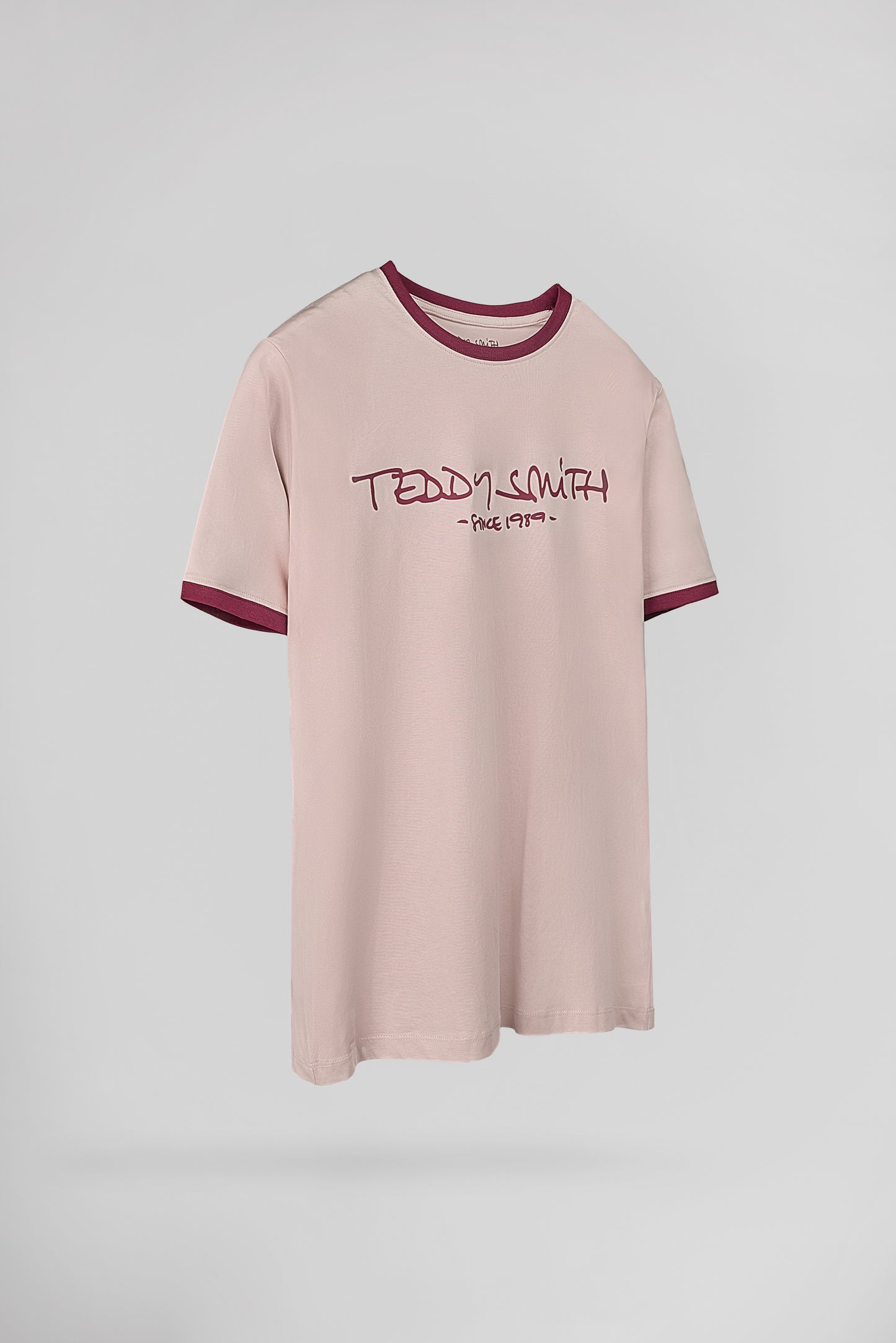 T-shirt col rond TICLASS MC ROSE PASTEL - Teddy Smith