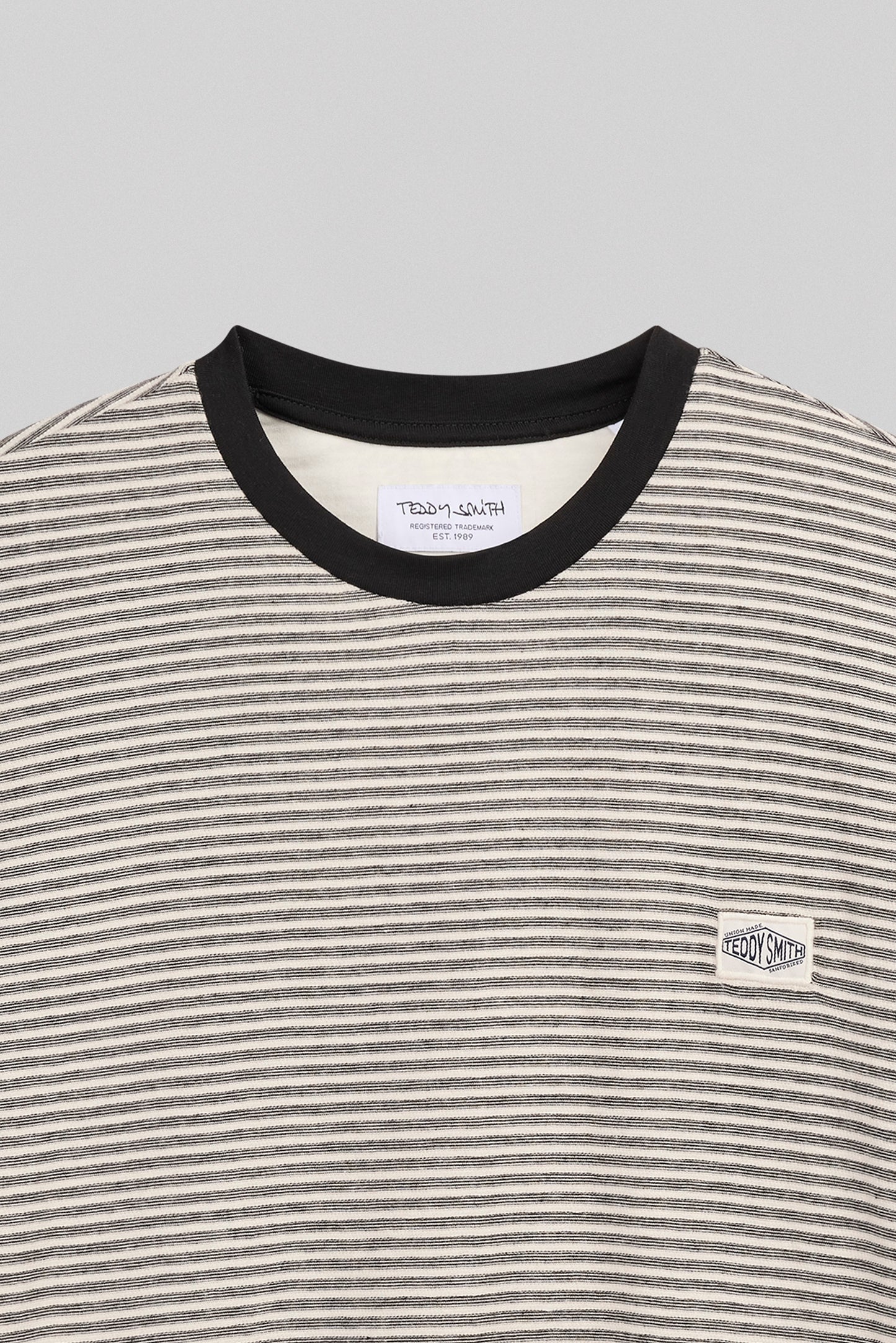 T-shirt col rond T-JOOS MC BLACK STRIPES - Teddy Smith