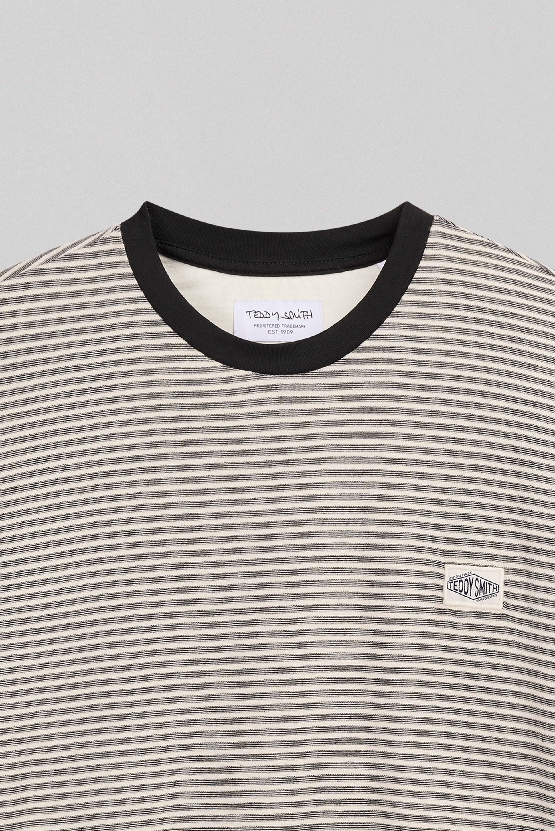 T-shirt col rond T-JOOS MC BLACK STRIPES - Teddy Smith
