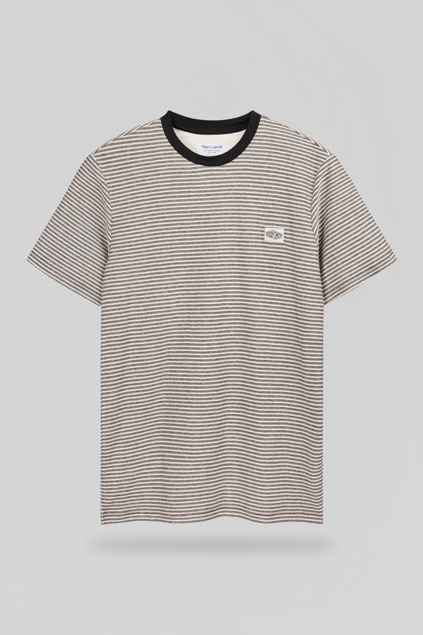 T-shirt col rond T-JOOS MC BLACK STRIPES - Teddy Smith