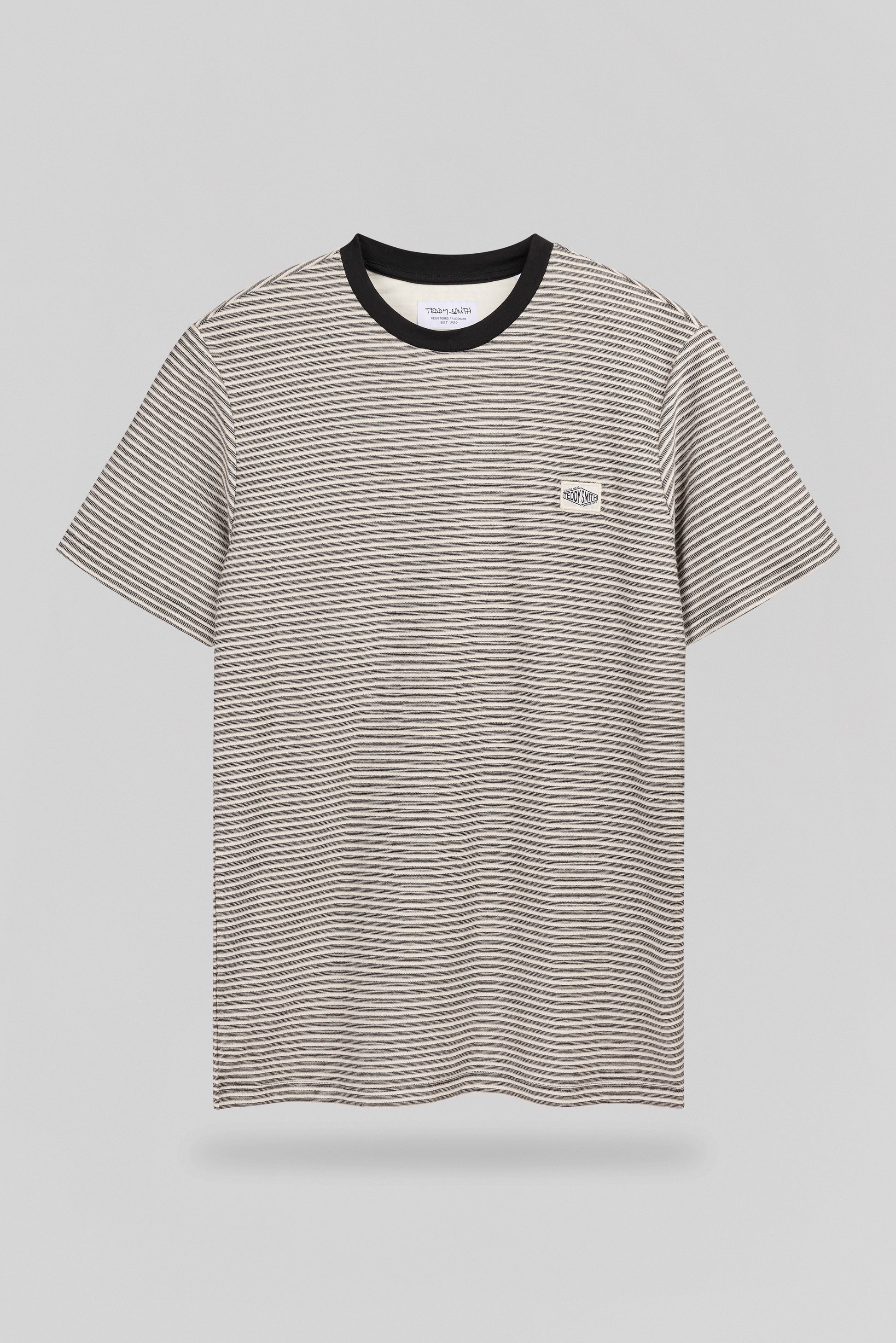 T-shirt col rond T-JOOS MC BLACK STRIPES - Teddy Smith