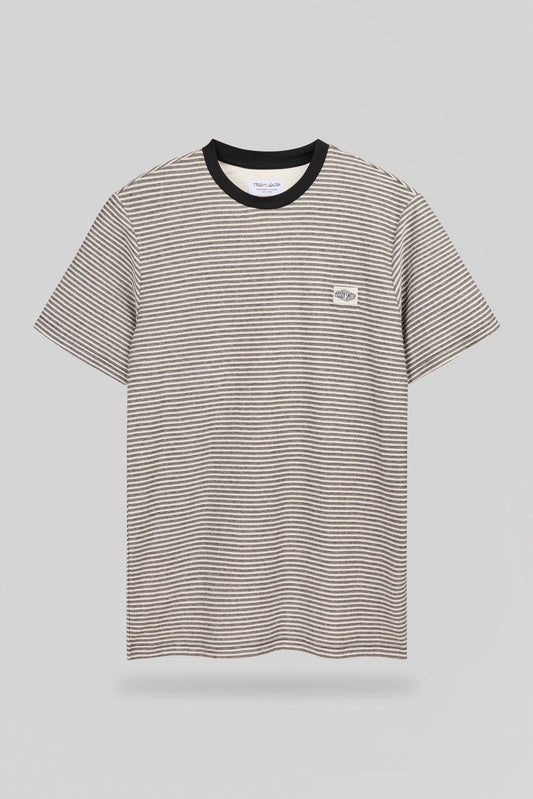 Achat T-shirt col rond T-JOOS MC BLACK STRIPES - Teddy Smith
