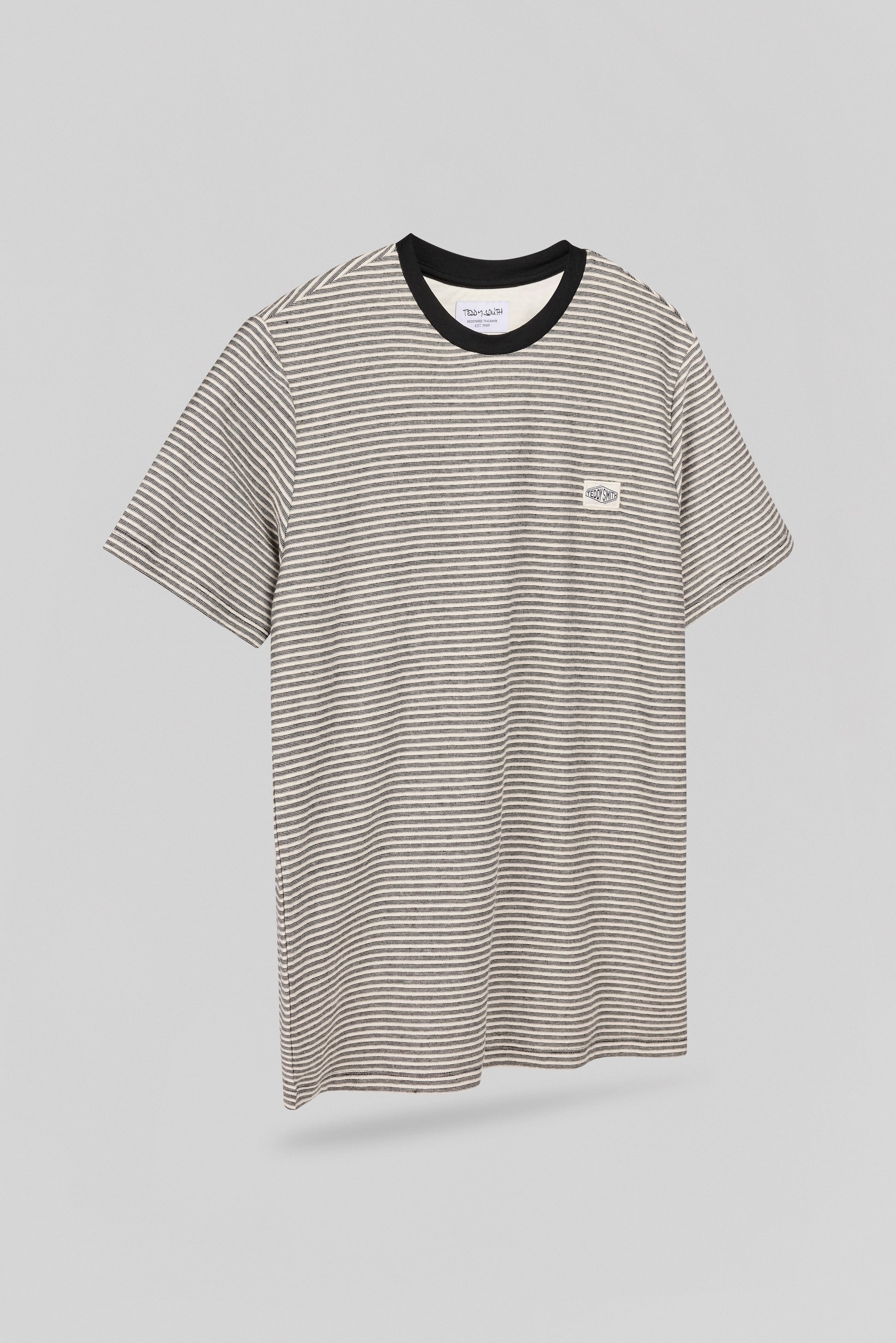 T-shirt col rond T-JOOS MC BLACK STRIPES - Teddy Smith