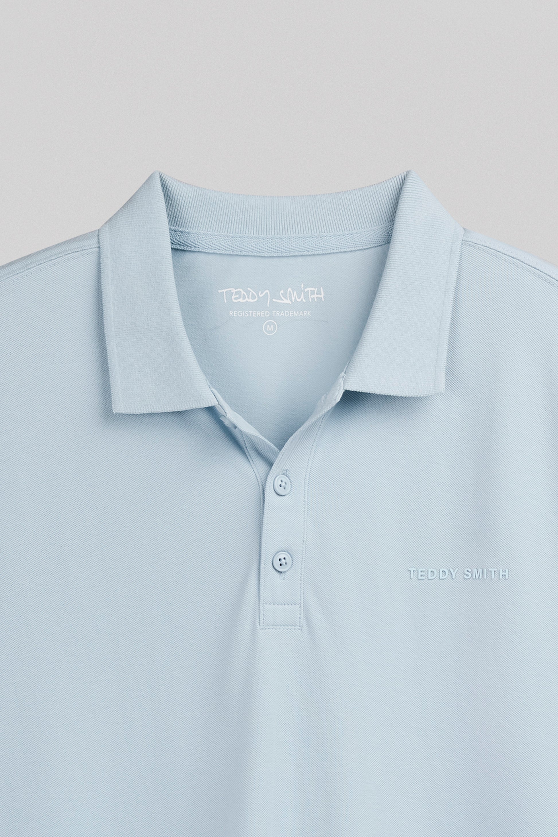 Polo piqué P-ALBAN MC PASTEL BLUE - Teddy Smith
