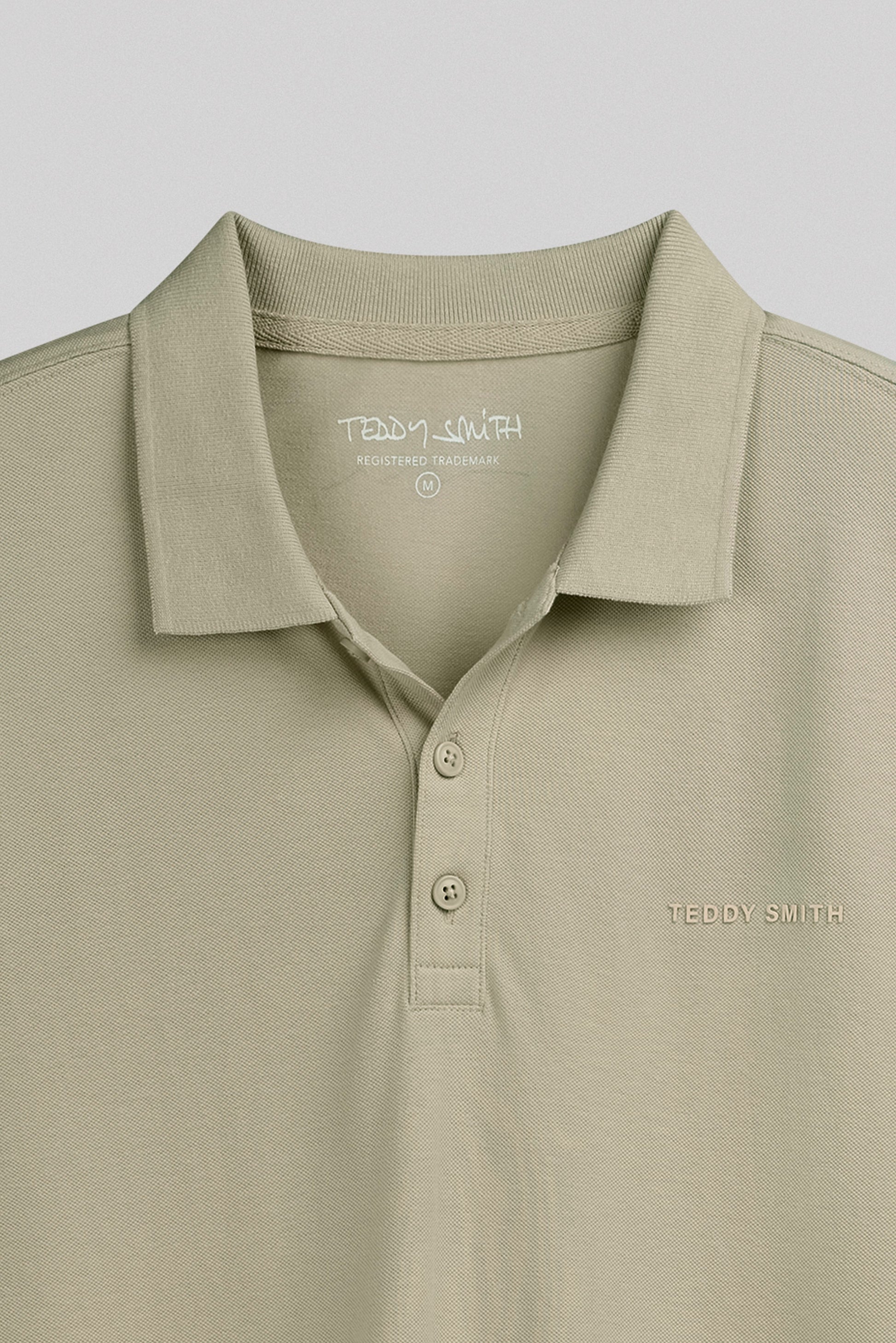 Polo piqué P-ALBAN MC BLEACH KAKI - Teddy Smith