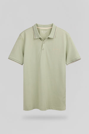 Polo piqué PASIAN 2 MC VERT SAUGE - Teddy Smith