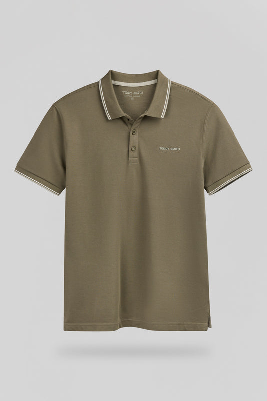 Achat Polo piqué PASIAN 2 MC DUSTY KAKI - Teddy Smith