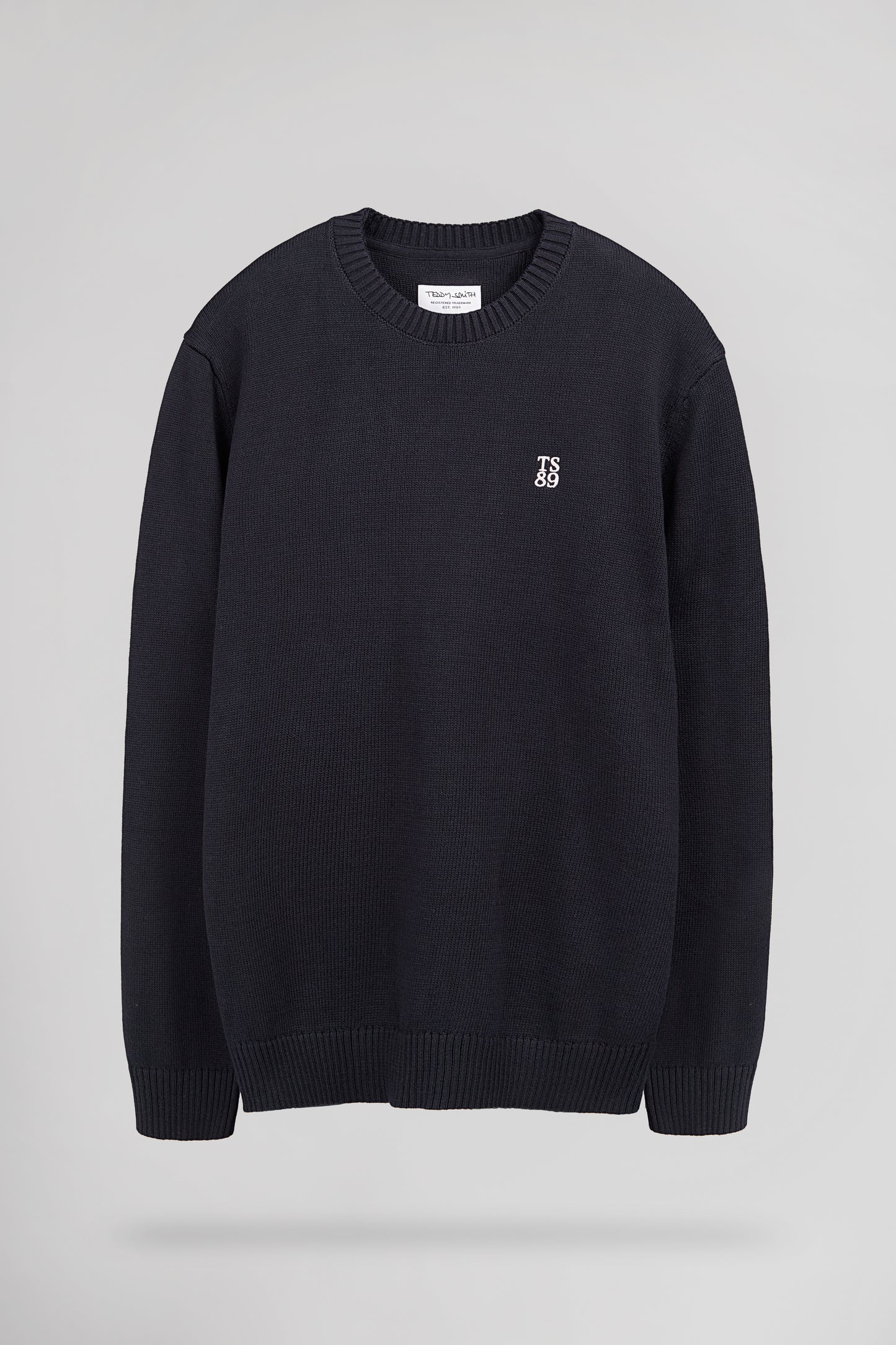 Pull en coton col rond P-JIMMY TOTAL NAVY - Teddy Smith