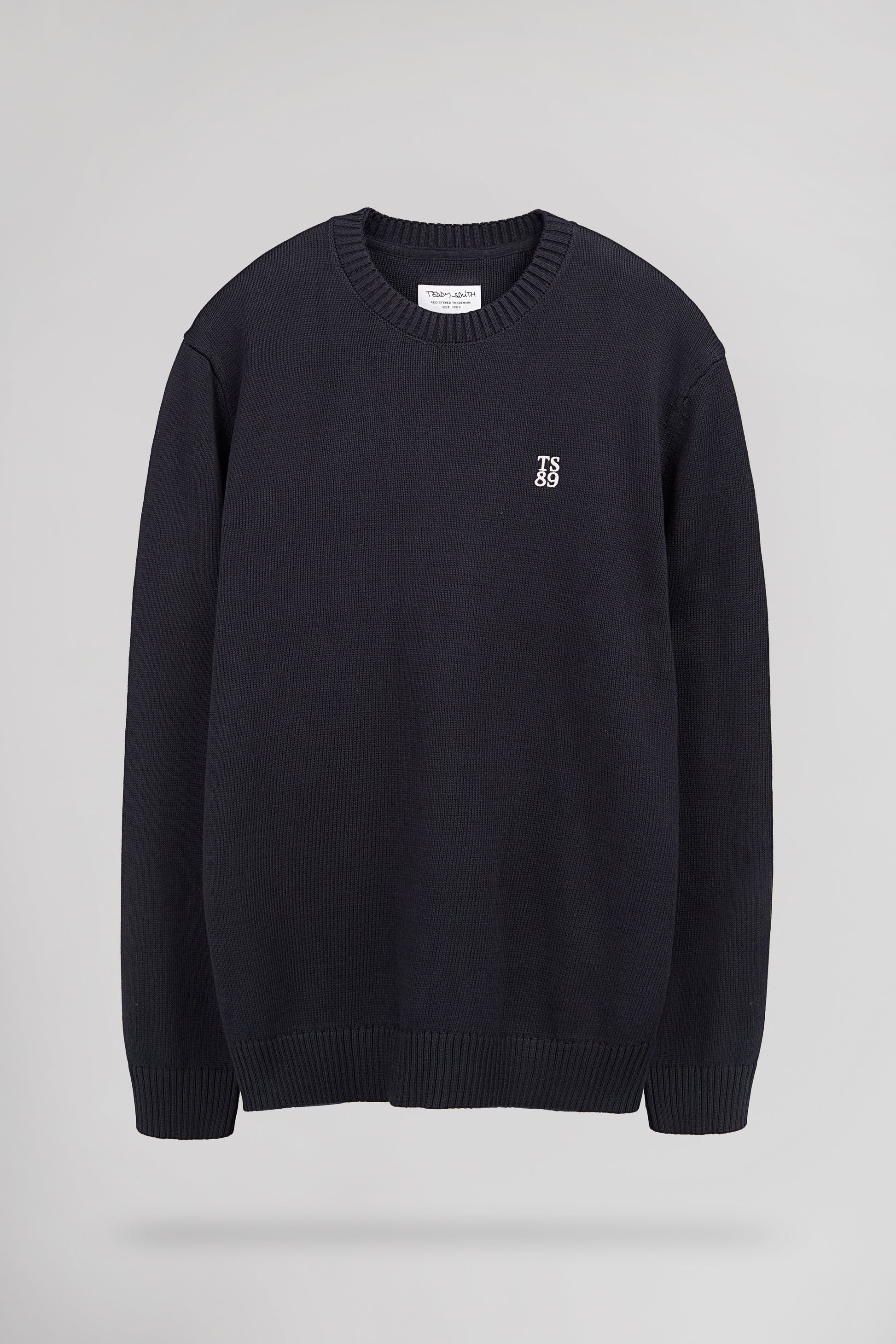 Pull en coton col rond P-JIMMY TOTAL NAVY - Teddy Smith