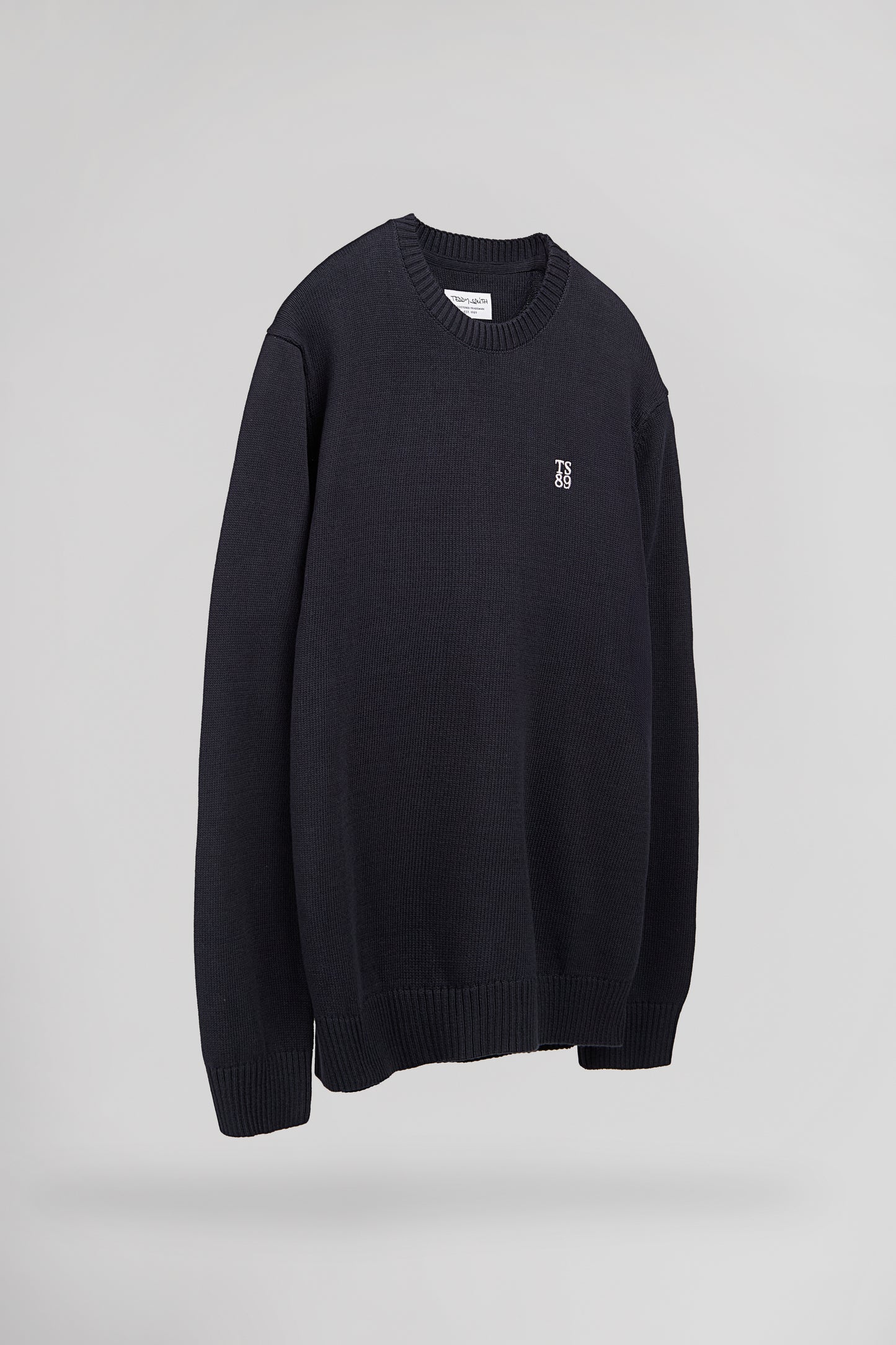 Pull en coton col rond P-JIMMY TOTAL NAVY - Teddy Smith