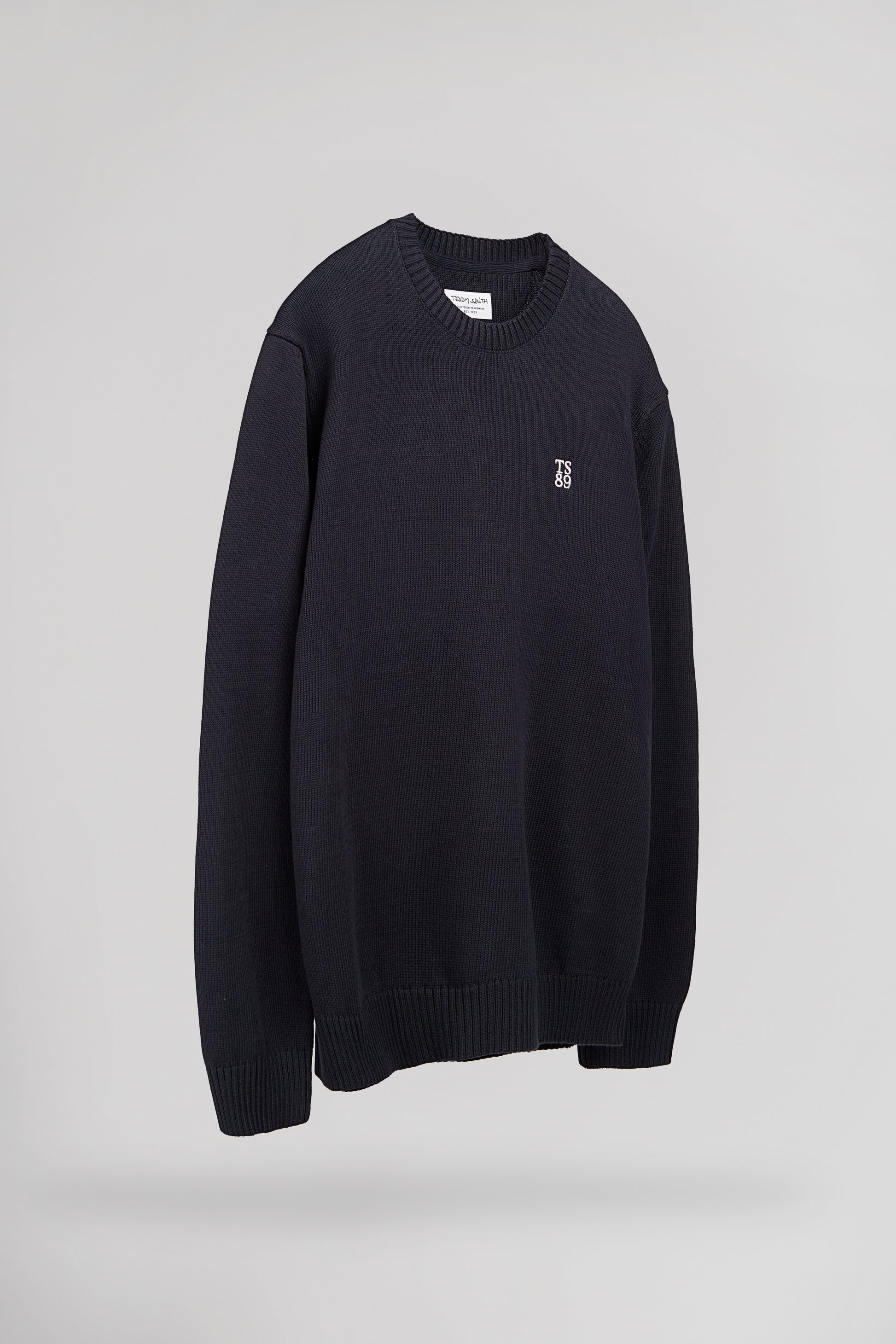 Pull en coton col rond P-JIMMY TOTAL NAVY - Teddy Smith