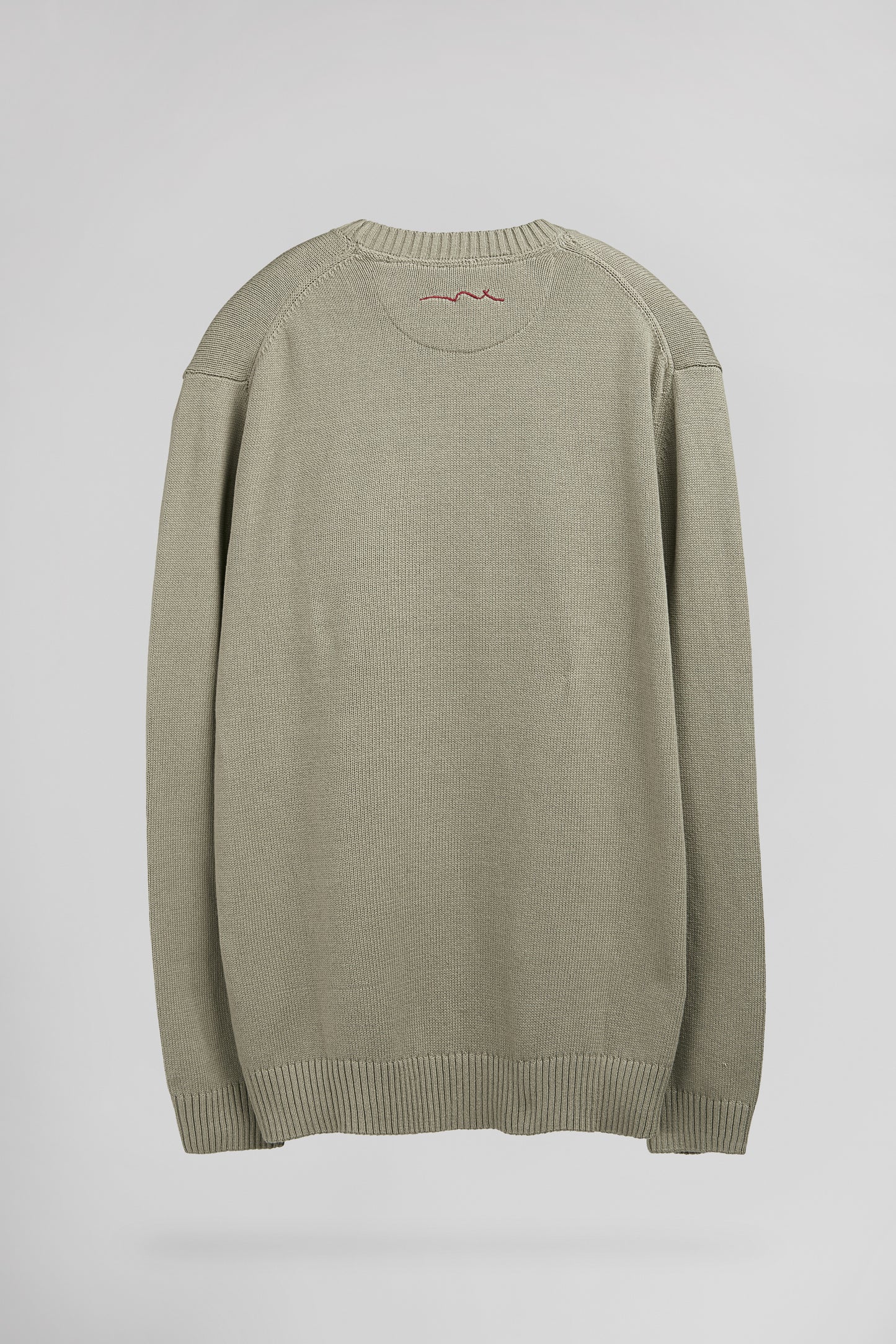 Pull en coton col rond P-JIMMY BLEACH KAKI - Teddy Smith