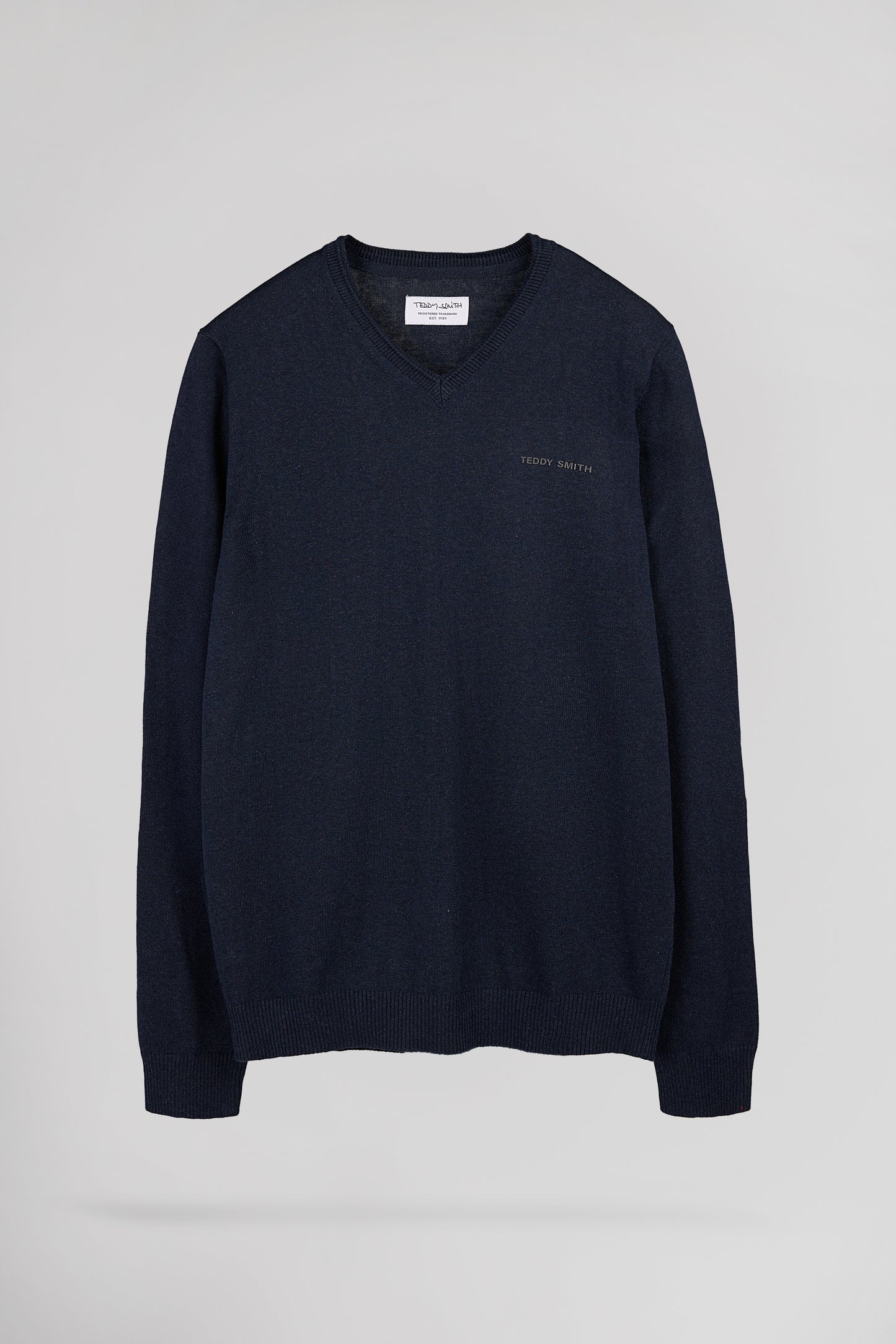 Pull ajusté col V PULSER 4 TOTAL NAVY CHINE - Teddy Smith