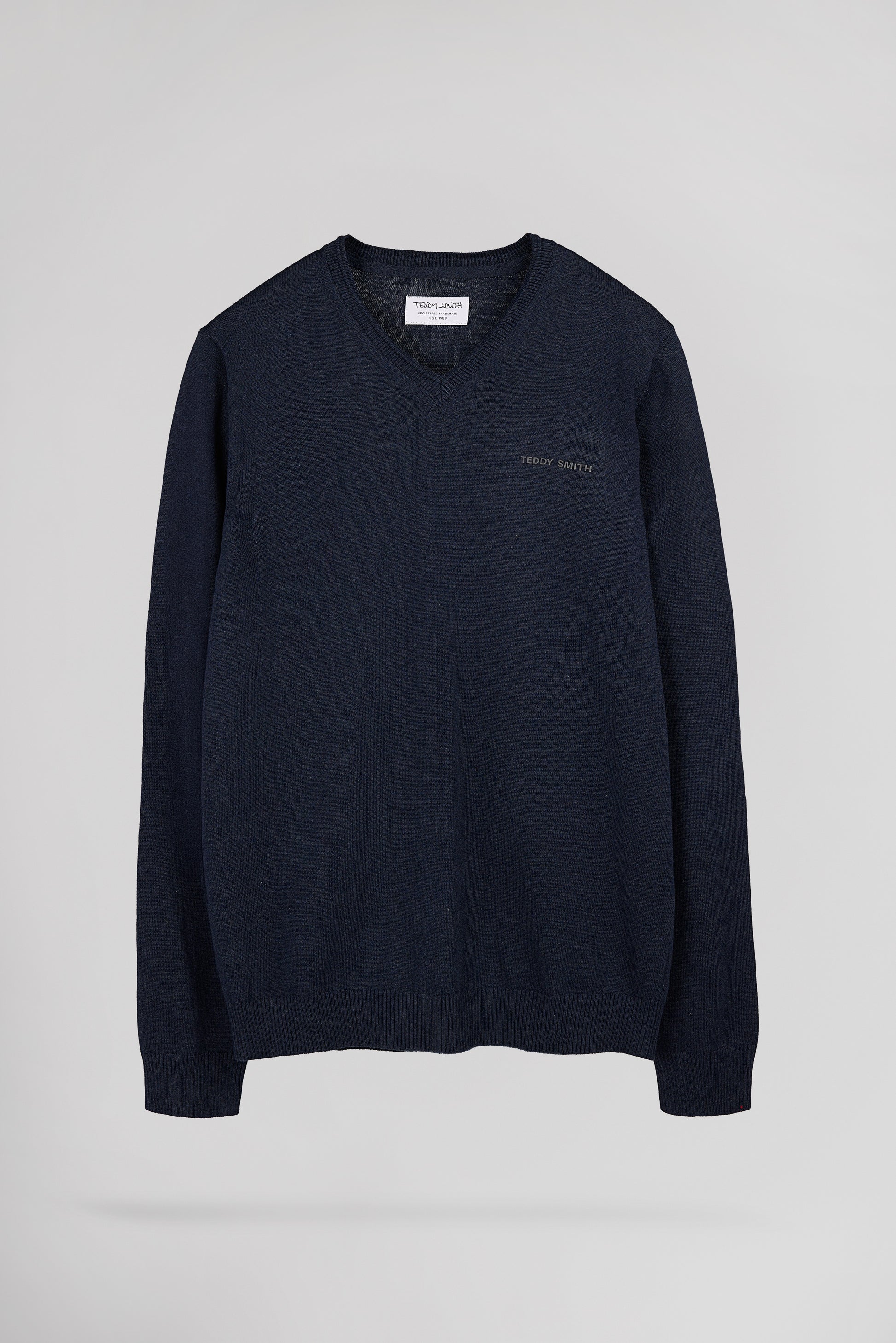 Pull ajusté col V PULSER 4 TOTAL NAVY CHINE - Teddy Smith
