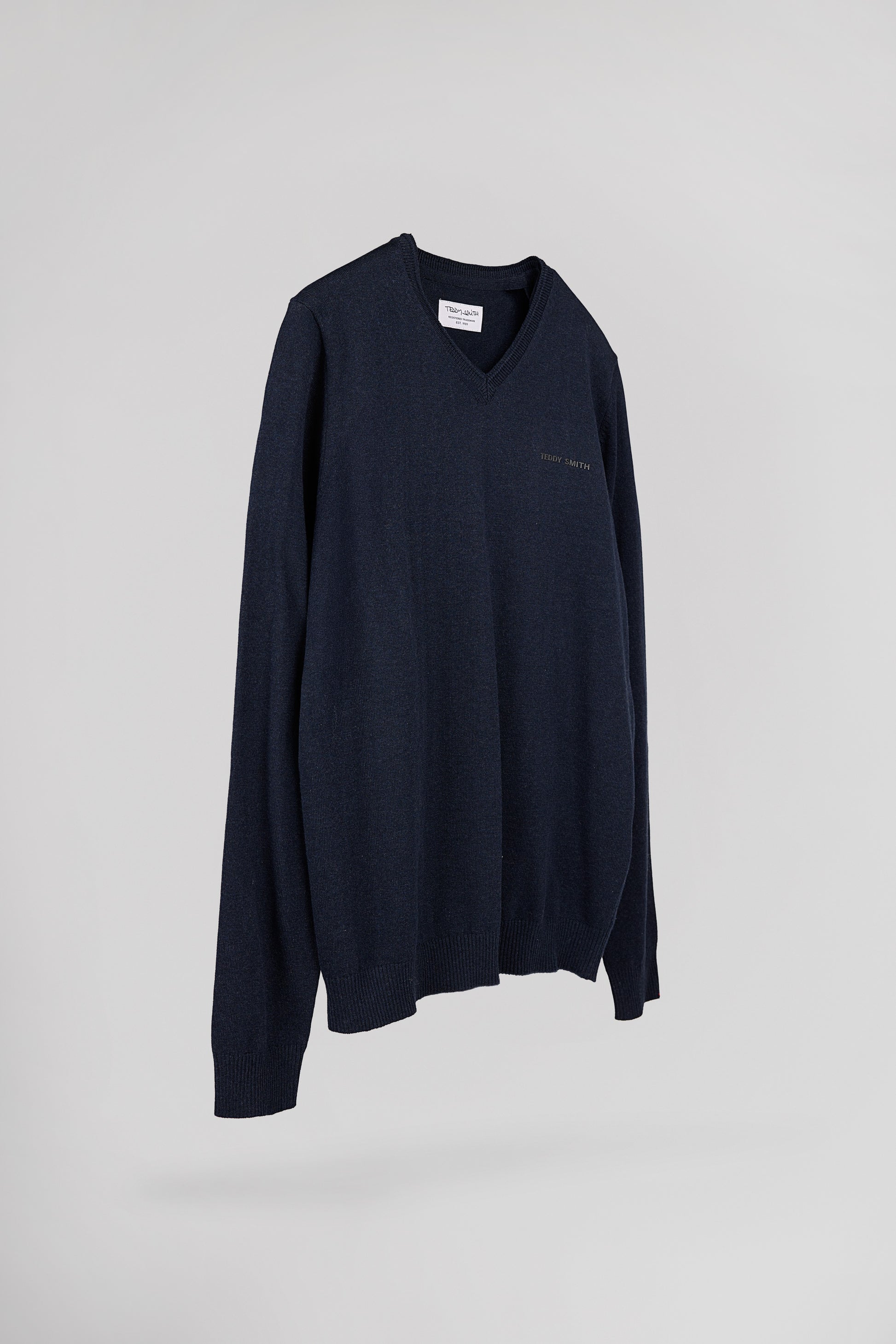 Pull ajusté col V PULSER 4 TOTAL NAVY CHINE - Teddy Smith