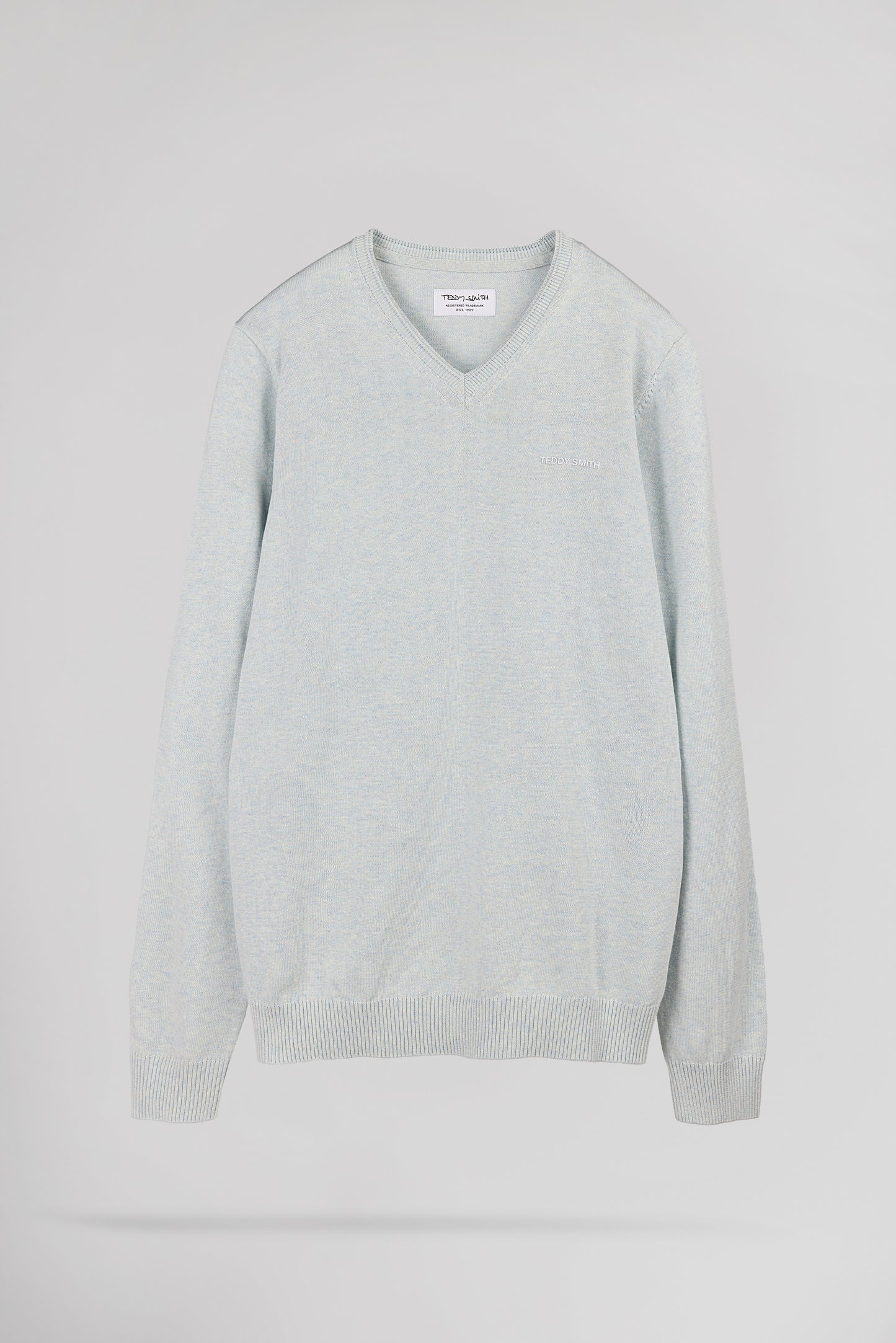 Pull ajusté col V PULSER 4 PASTEL BLUE TWISTED - Teddy Smith