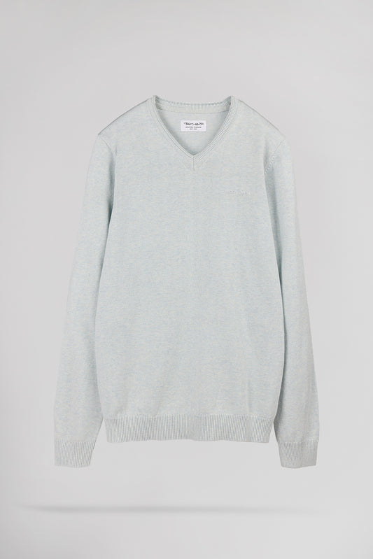 Achat Pull ajusté col V PULSER 4 PASTEL BLUE TWISTED - Teddy Smith