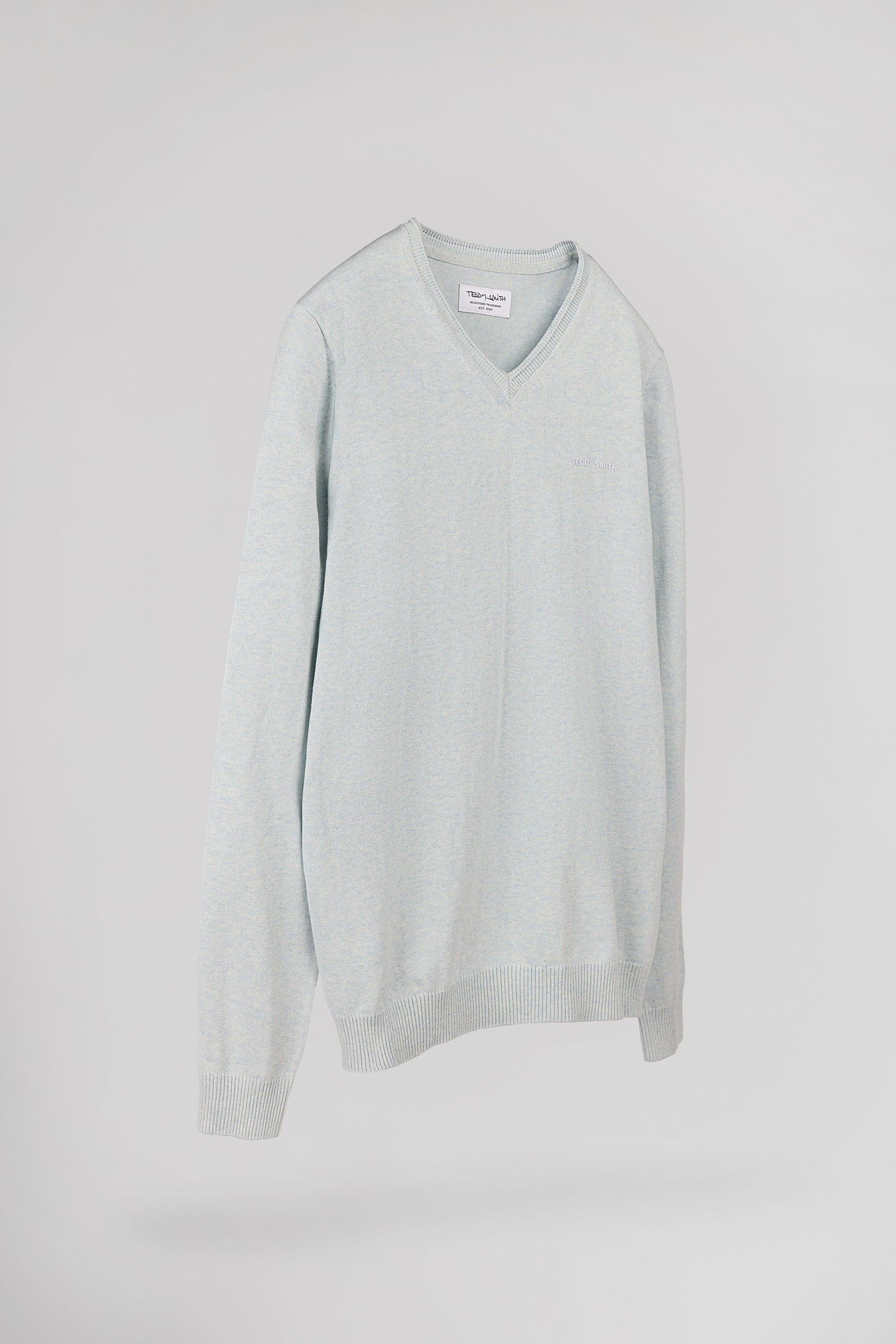 Pull ajusté col V PULSER 4 PASTEL BLUE TWISTED - Teddy Smith