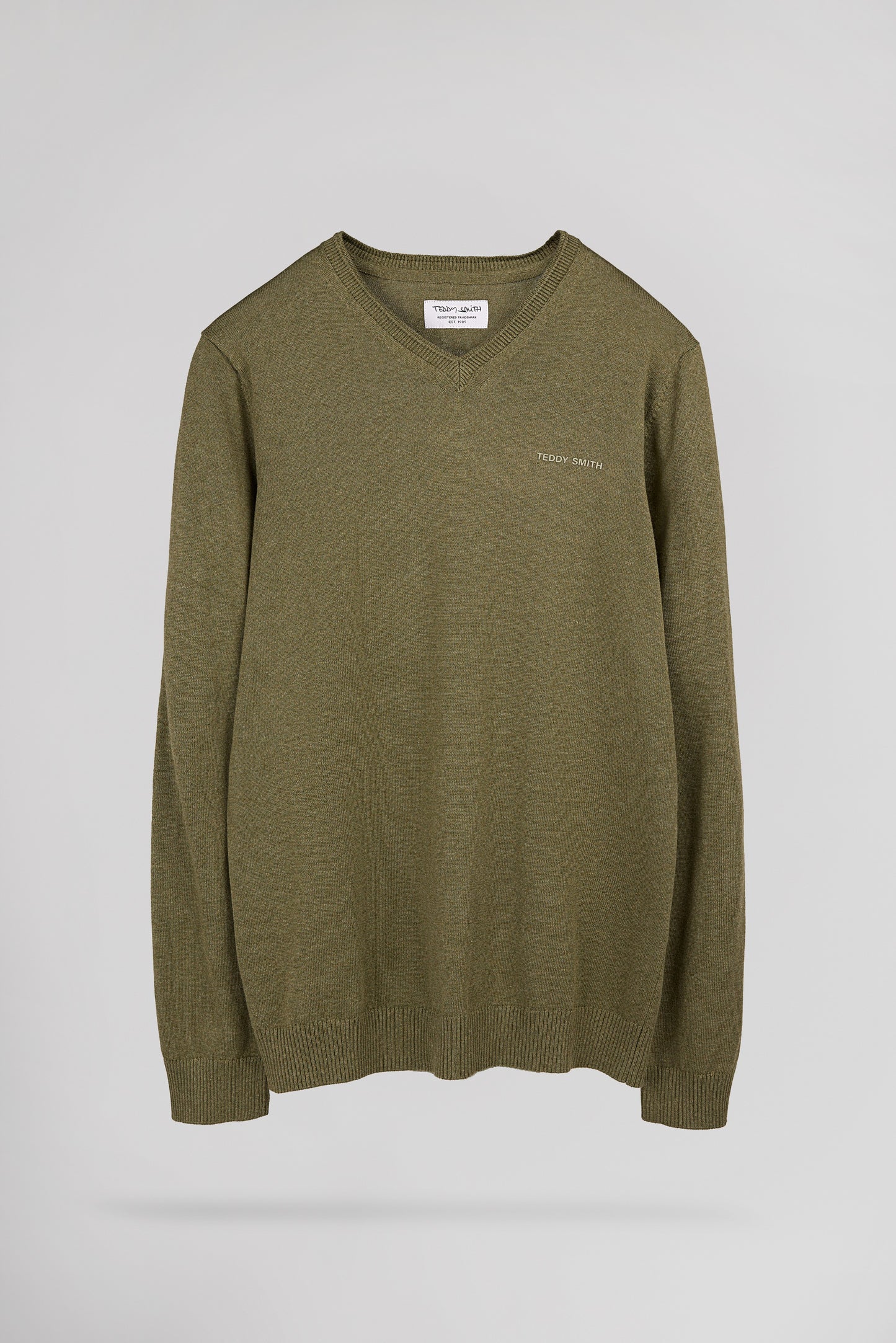Pull ajusté col V PULSER 4 DUSTY KAKI CHINE - Teddy Smith
