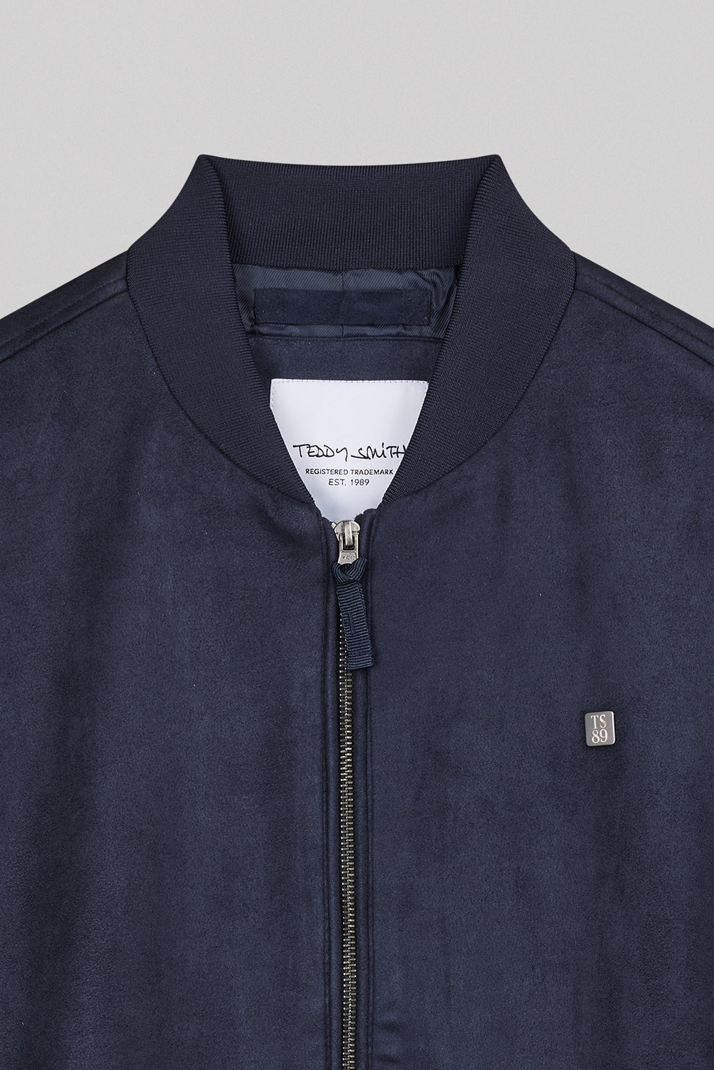 Blouson en suédine col bomber B-OSWELL DARK NAVY