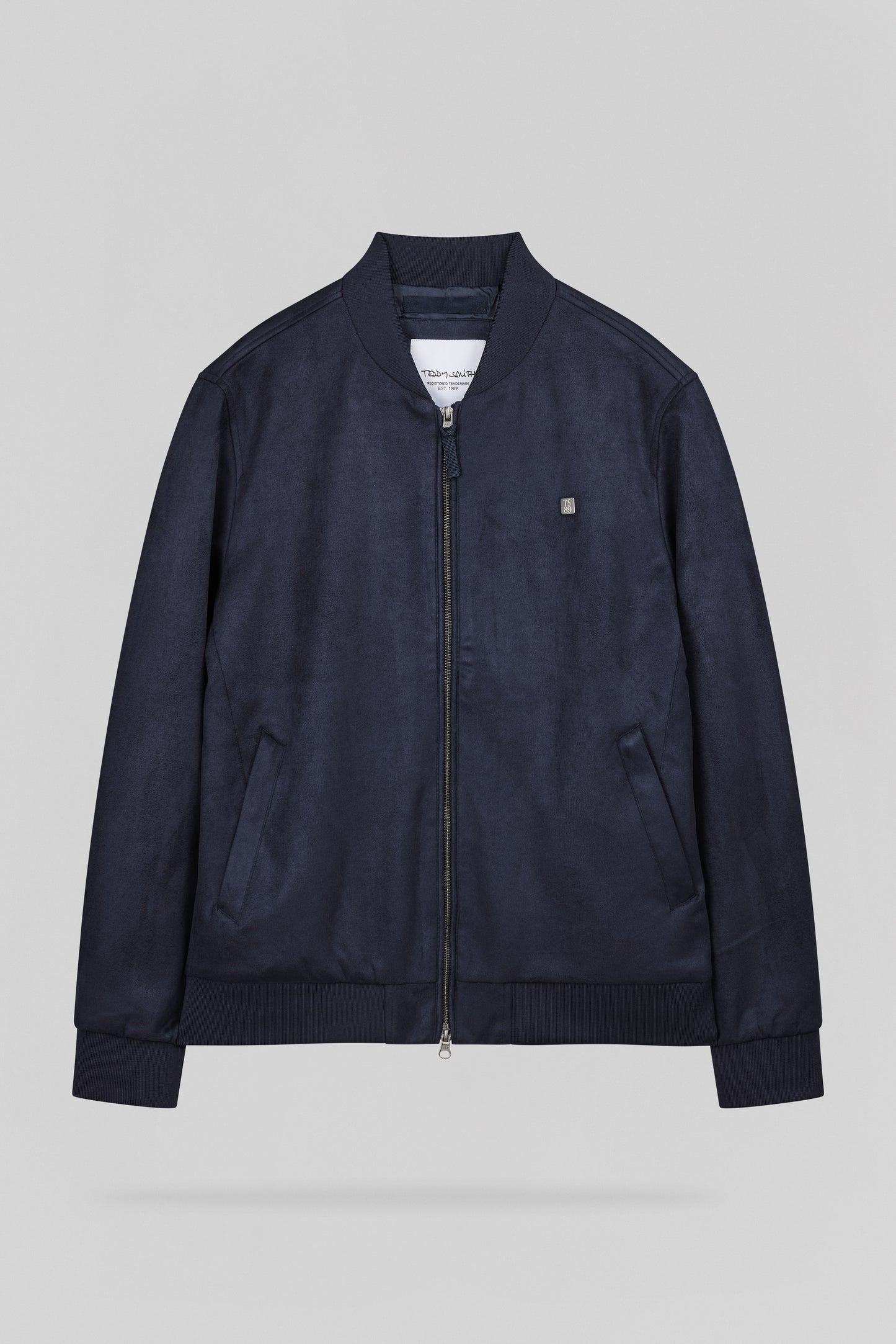 Blouson en suédine col bomber B-OSWELL DARK NAVY