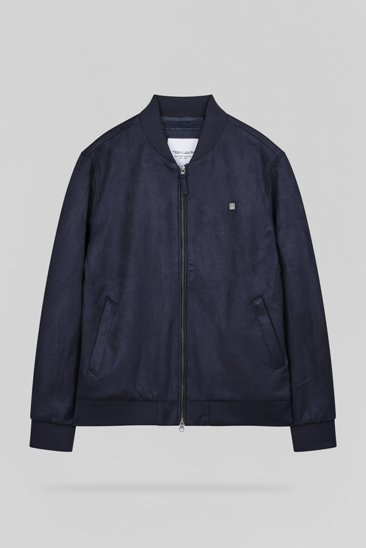 Achat Blouson en suédine col bomber B-OSWELL DARK NAVY